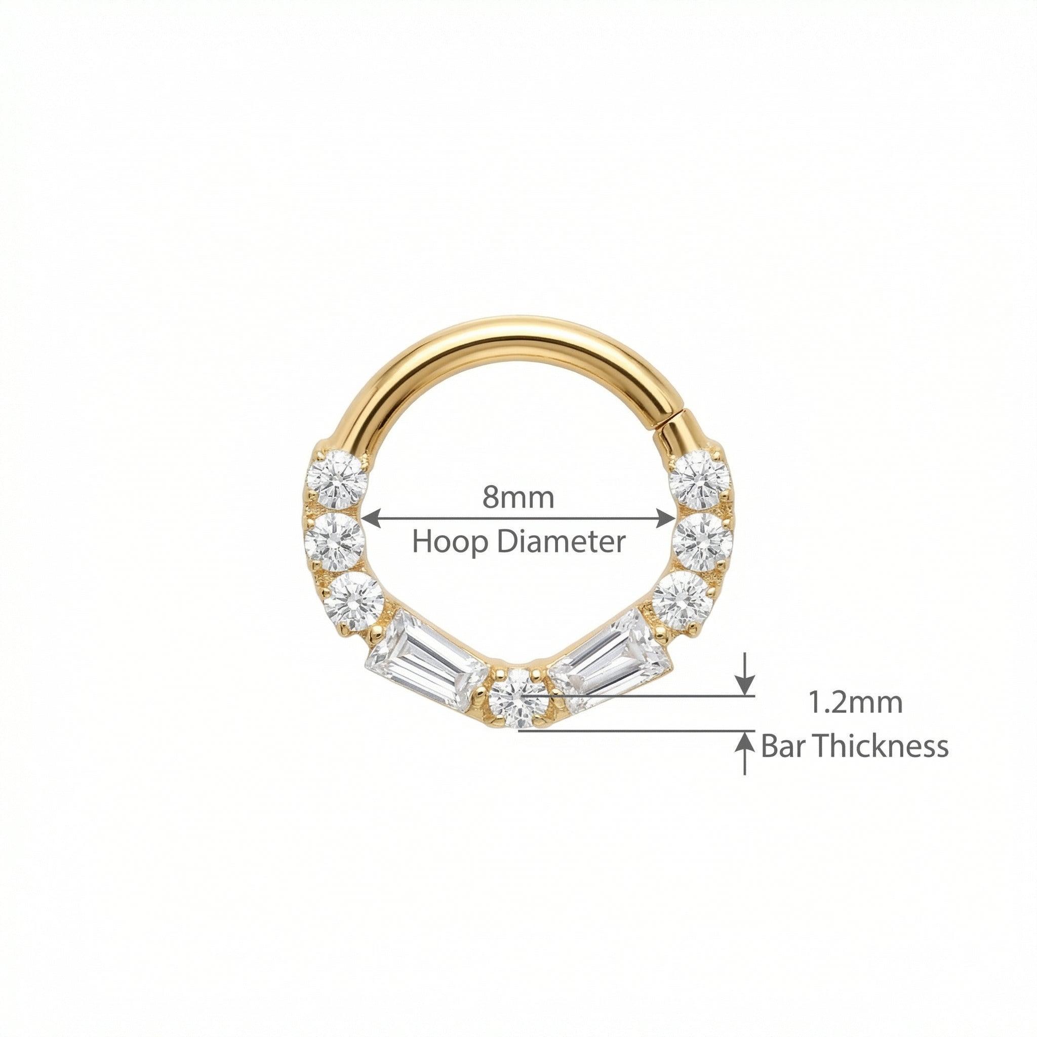 Jewelry For Daith Piercing - Sizing chart diagram for