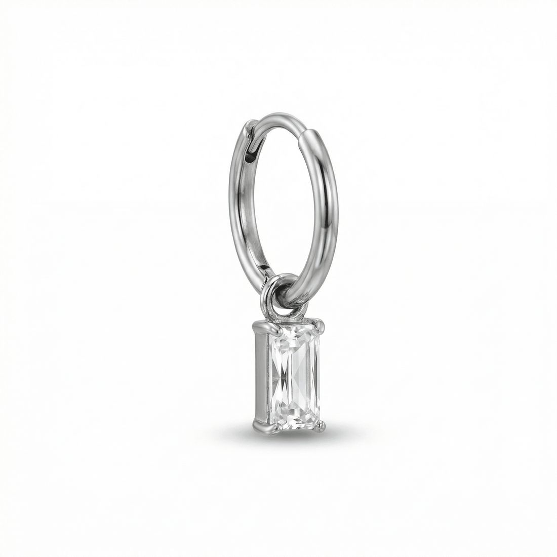 Baguette Front Helix Piercing · helix jewelry stud