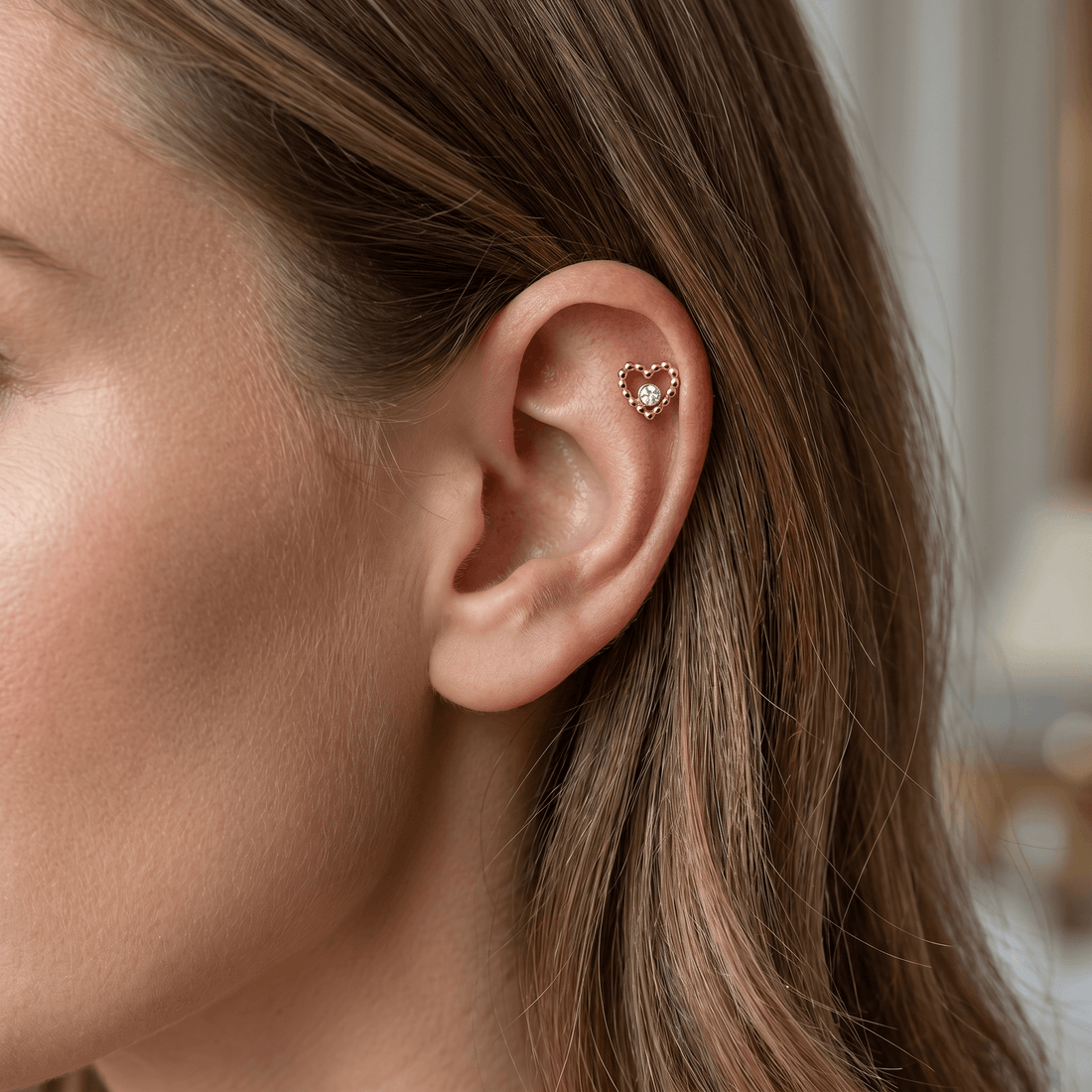 Beaded Front Helix Piercing · helix jewelry stud