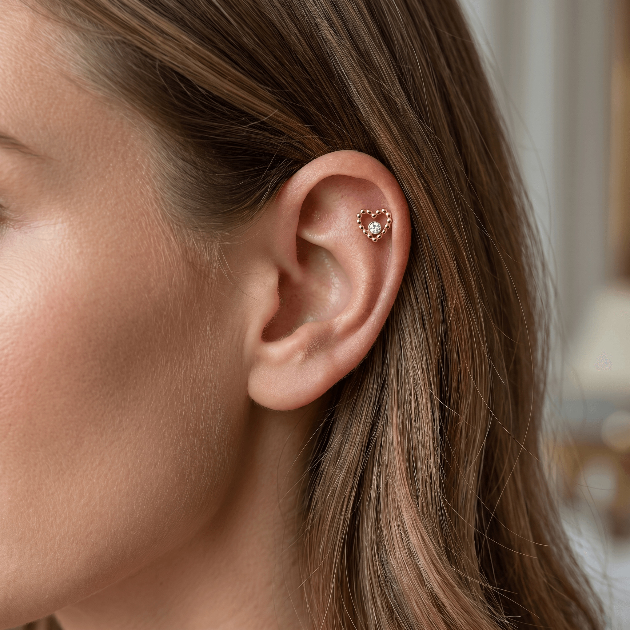 Beaded Front Helix Piercing · helix jewelry stud