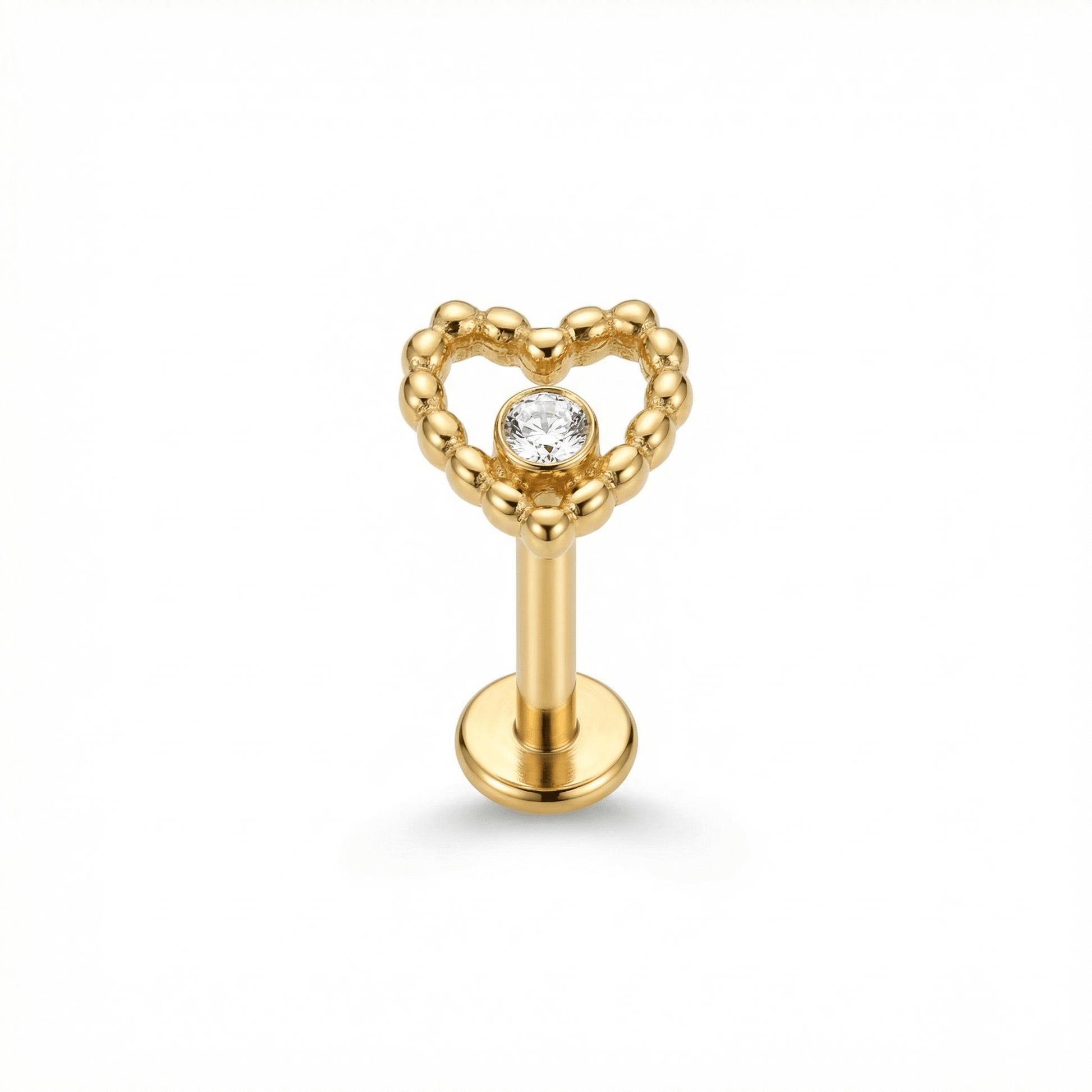 Beaded Front Helix Piercing - Gold 16G titanium beaded