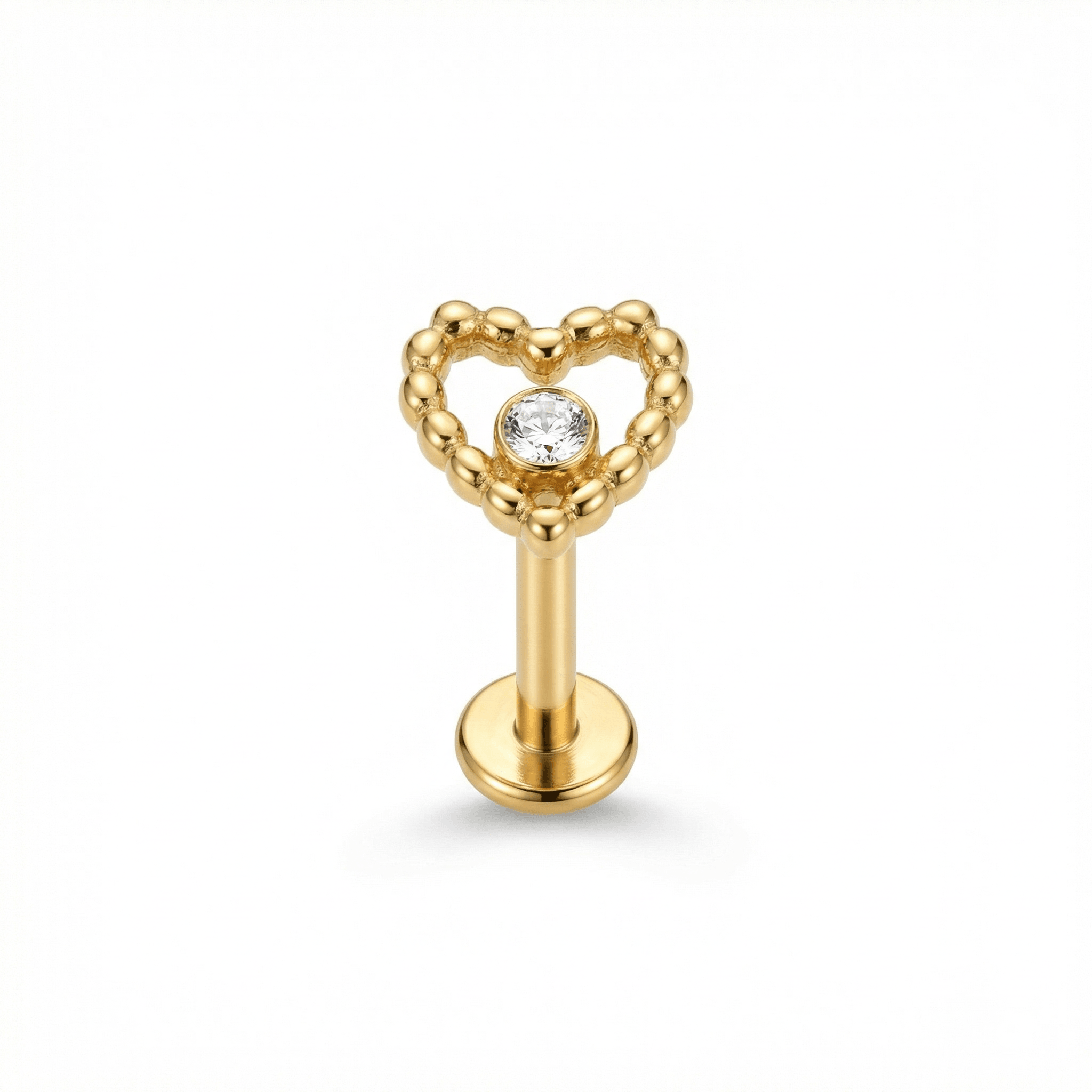 Beaded Front Helix Piercing - Gold 16G titanium beaded