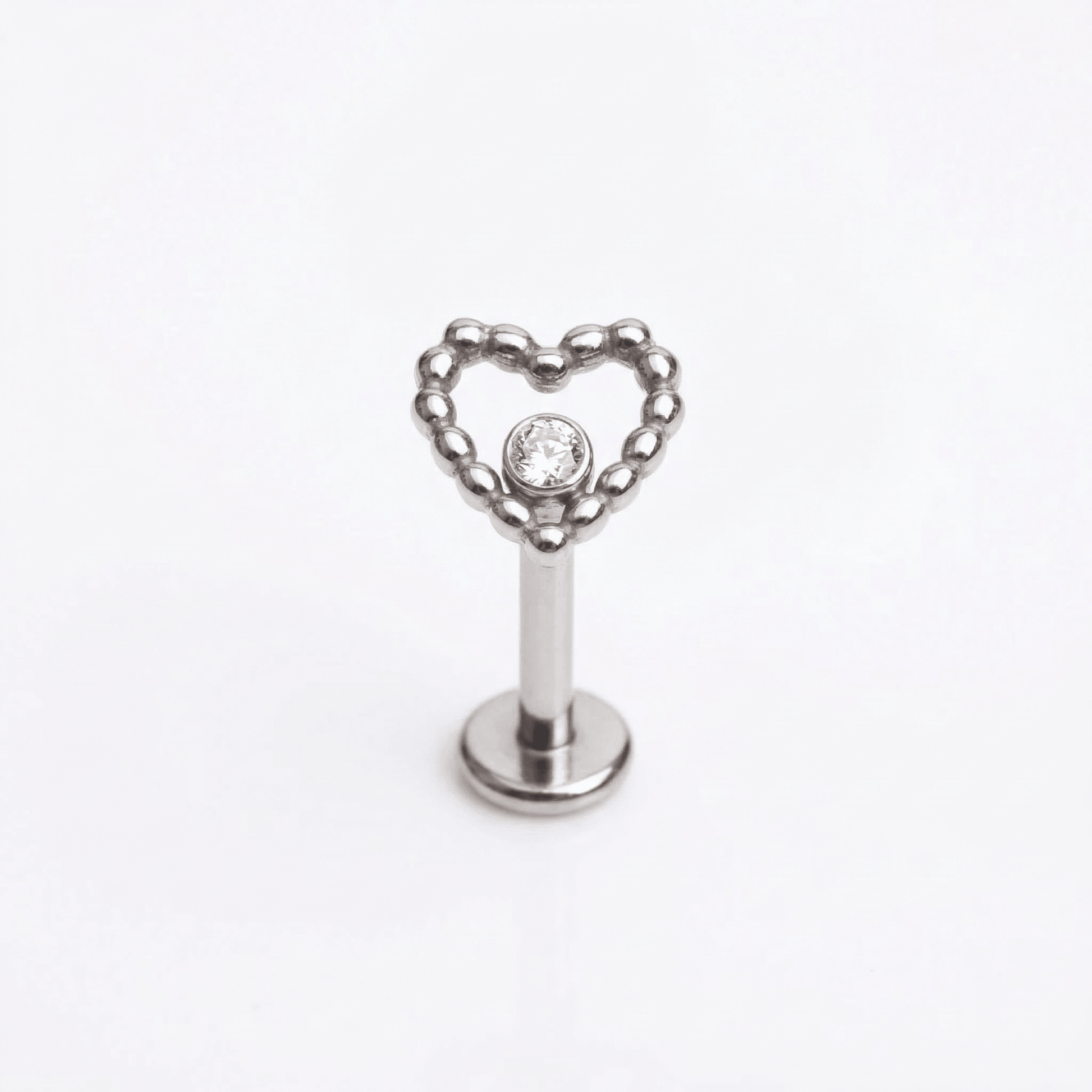 Beaded Front Helix Piercing - Silver 16G titanium beaded