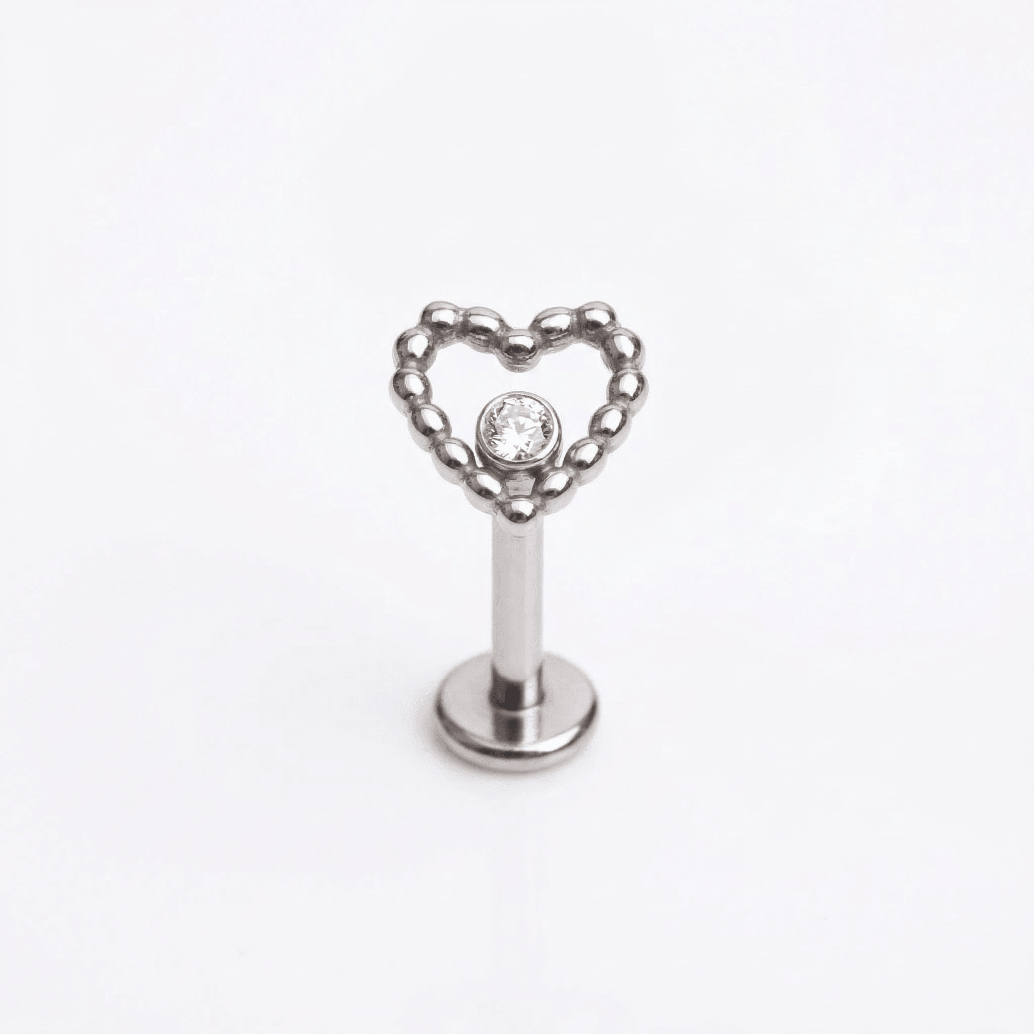 Beaded Front Helix Piercing - Silver 16G titanium beaded