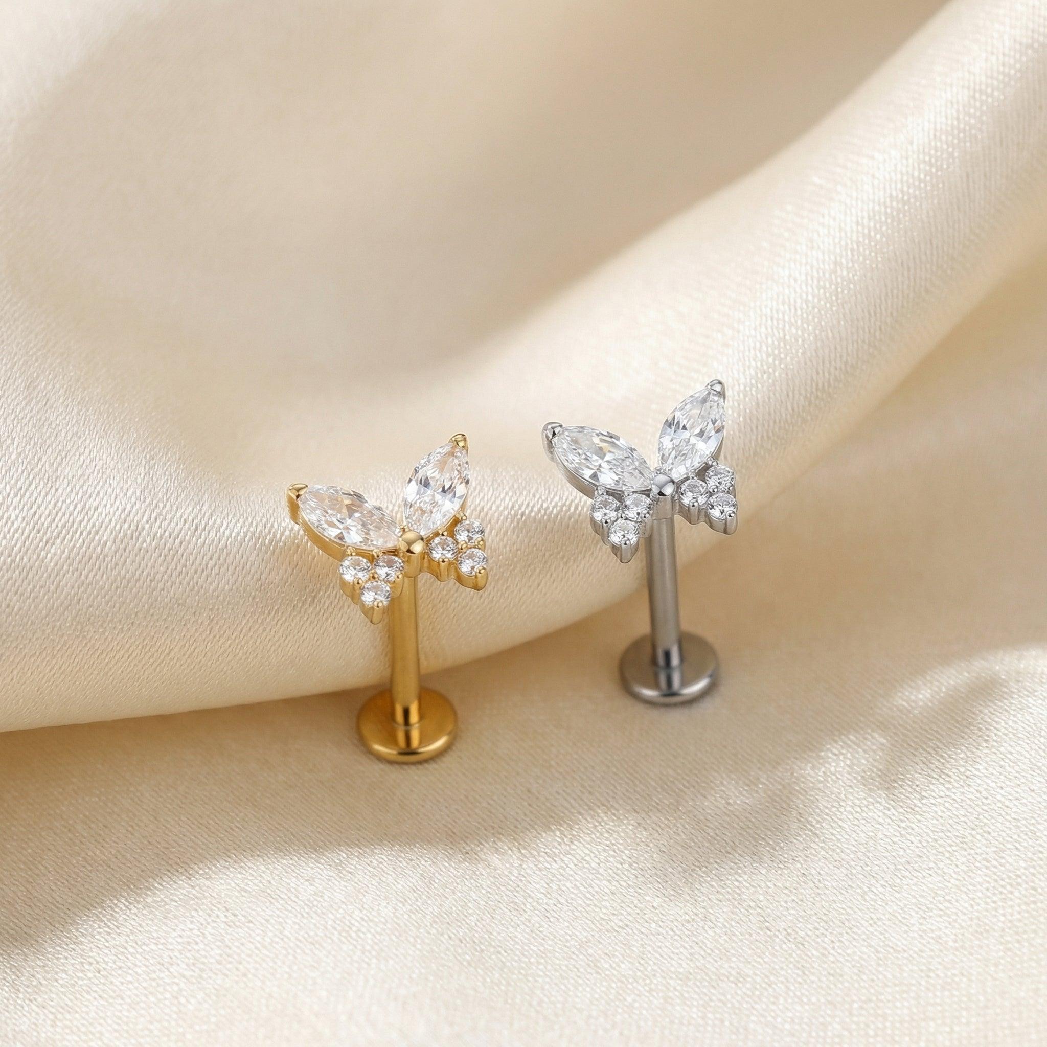Jewellery For Cartilage Piercing - Side profile of gold