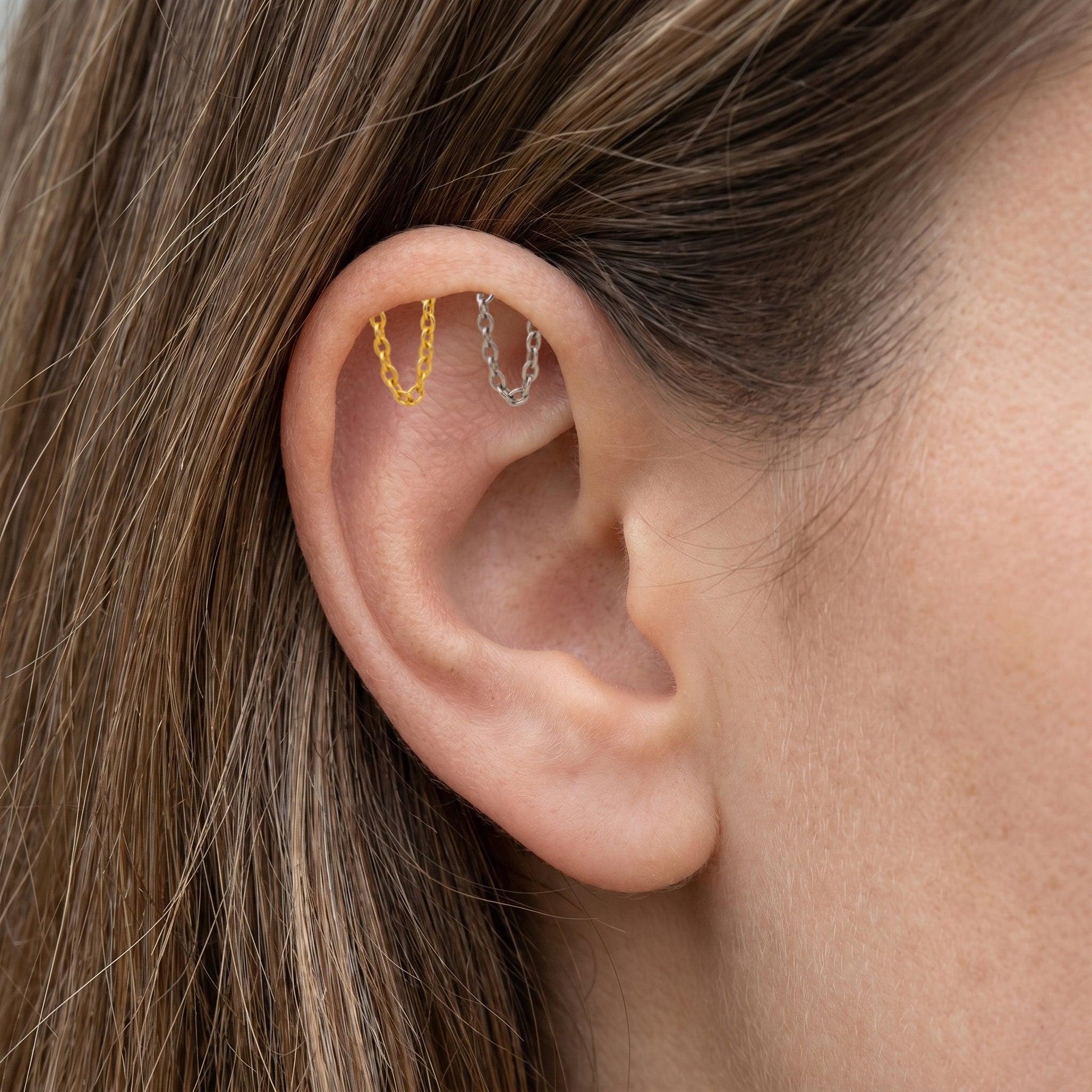 Chain Piercing Jewelry · helix stud