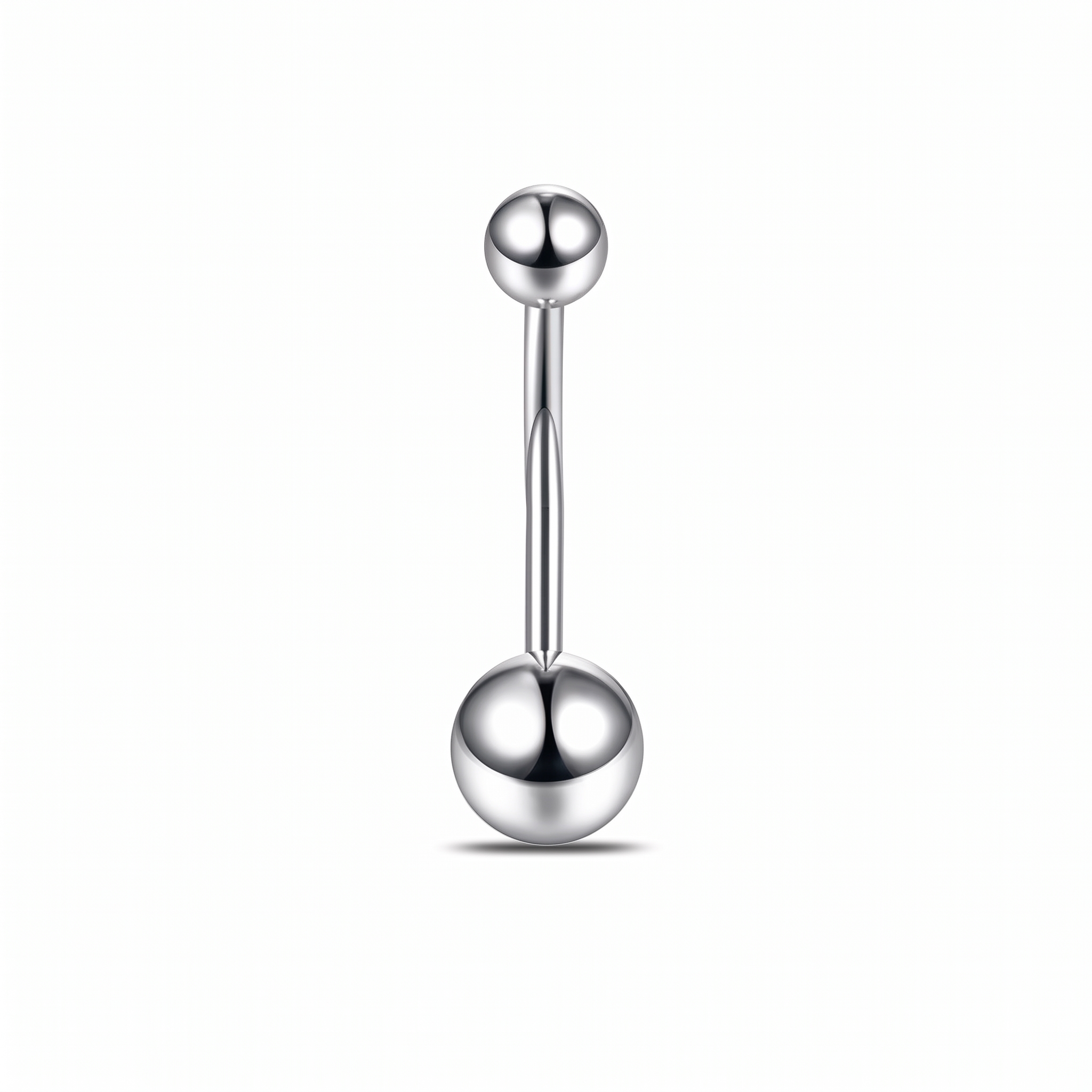 Classic Titanium belly button ring in gold 12 mm on champagne satin — G23 titanium 14G