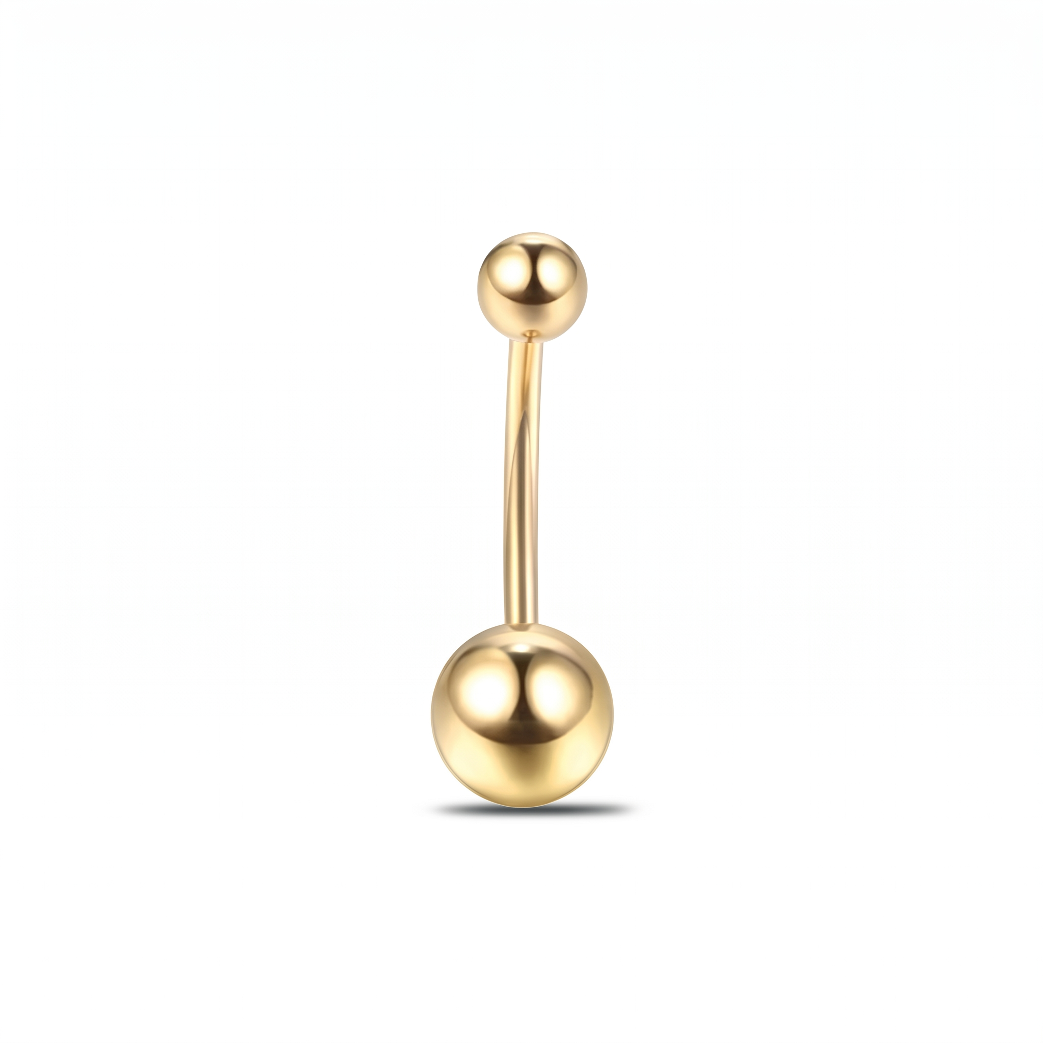 Classic Titanium belly button ring in gold 12 mm — white background packshot, G23 titanium 14G