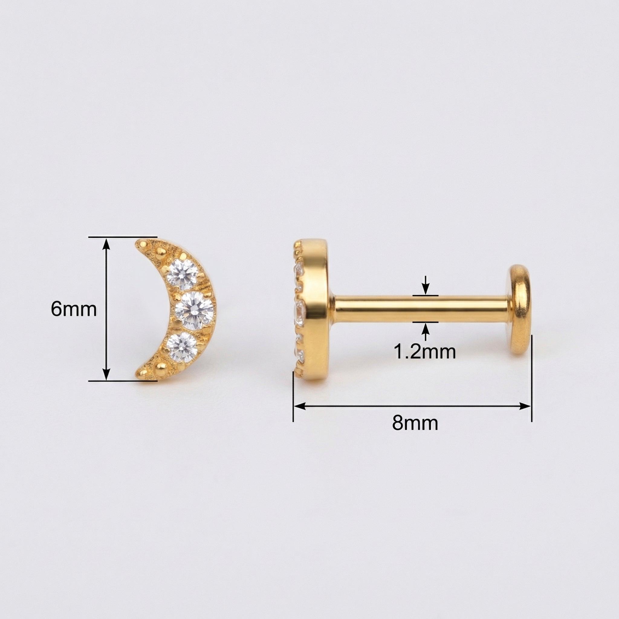 Tragus Ear Piercing Jewelry - Dimensions diagram of the
