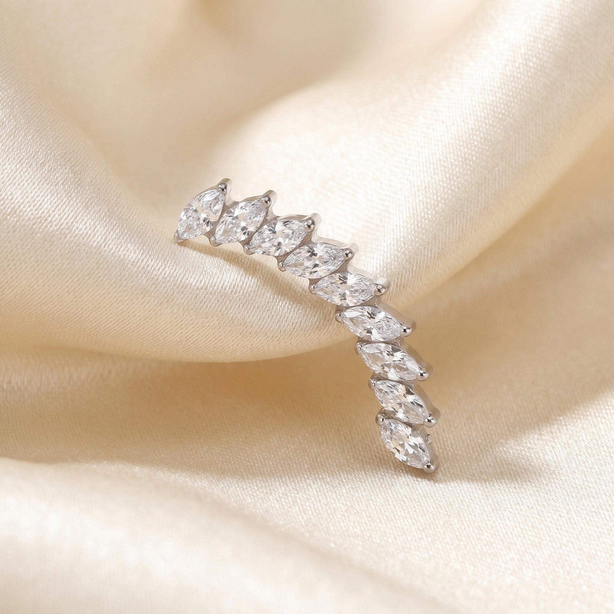 Crown Front Helix Piercing - Silver medical-grade titanium stud