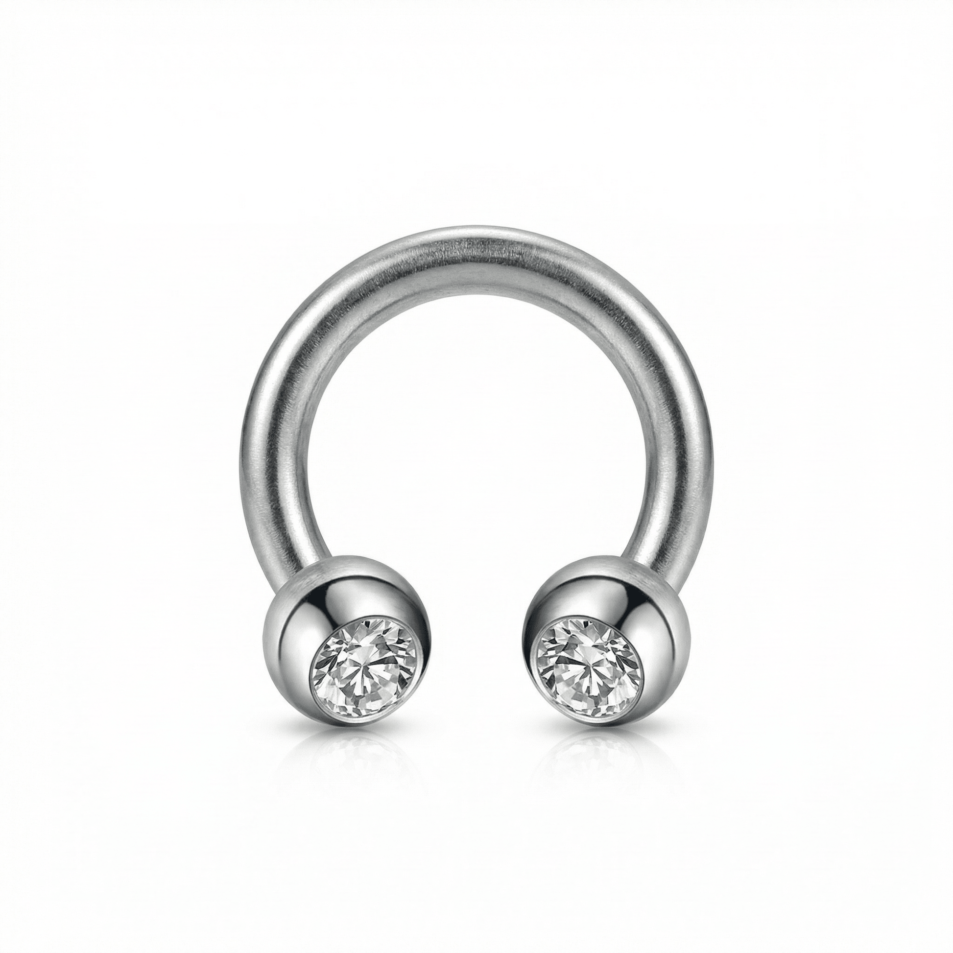 Crystal Piercing In Septum - Silver 16G titanium crystal