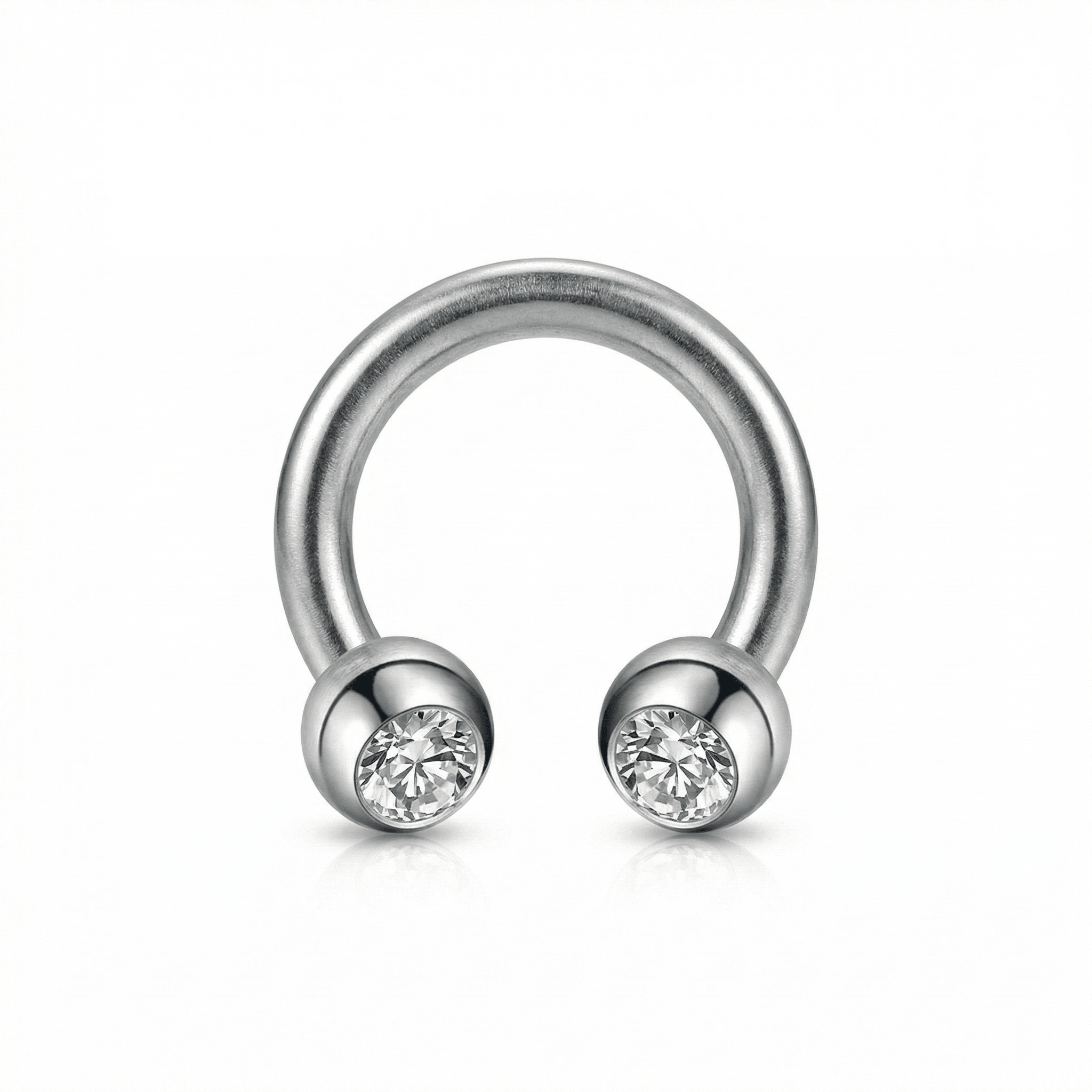 Crystal Piercing In Septum - Silver 16G titanium crystal