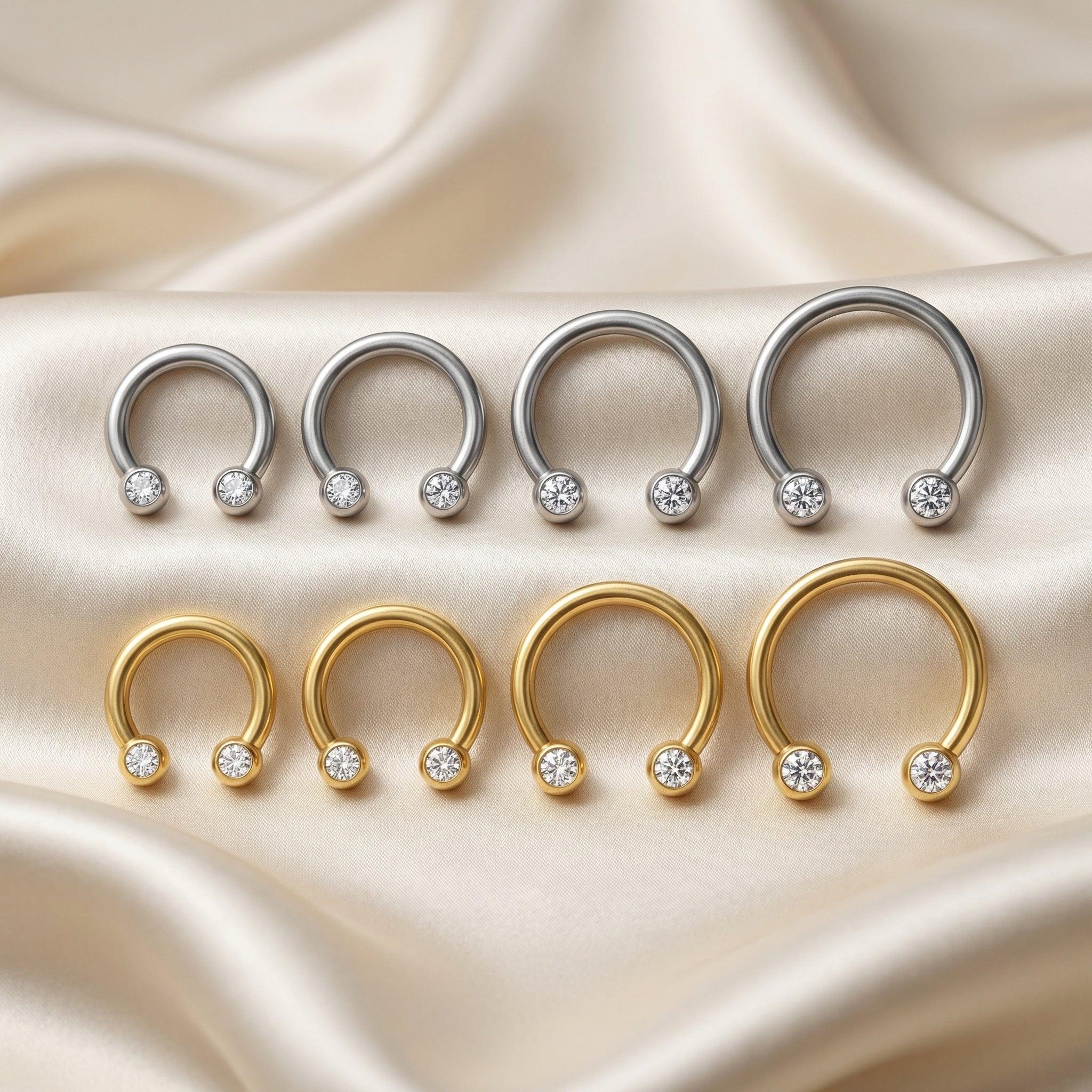 Crystal Piercing In Septum - Collection of silver and