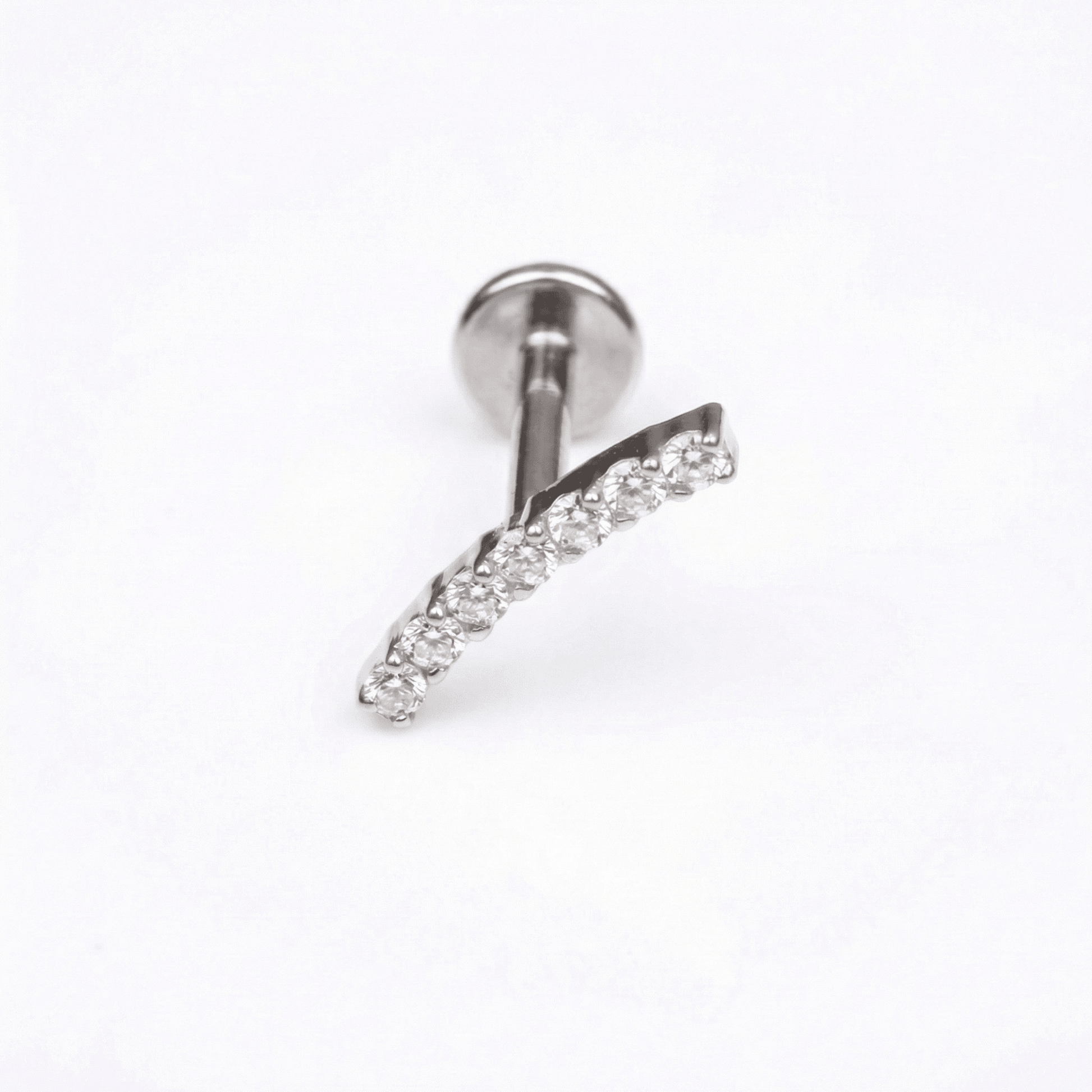 Curved Forward Helix Piercing - Single silver 16g piercing
