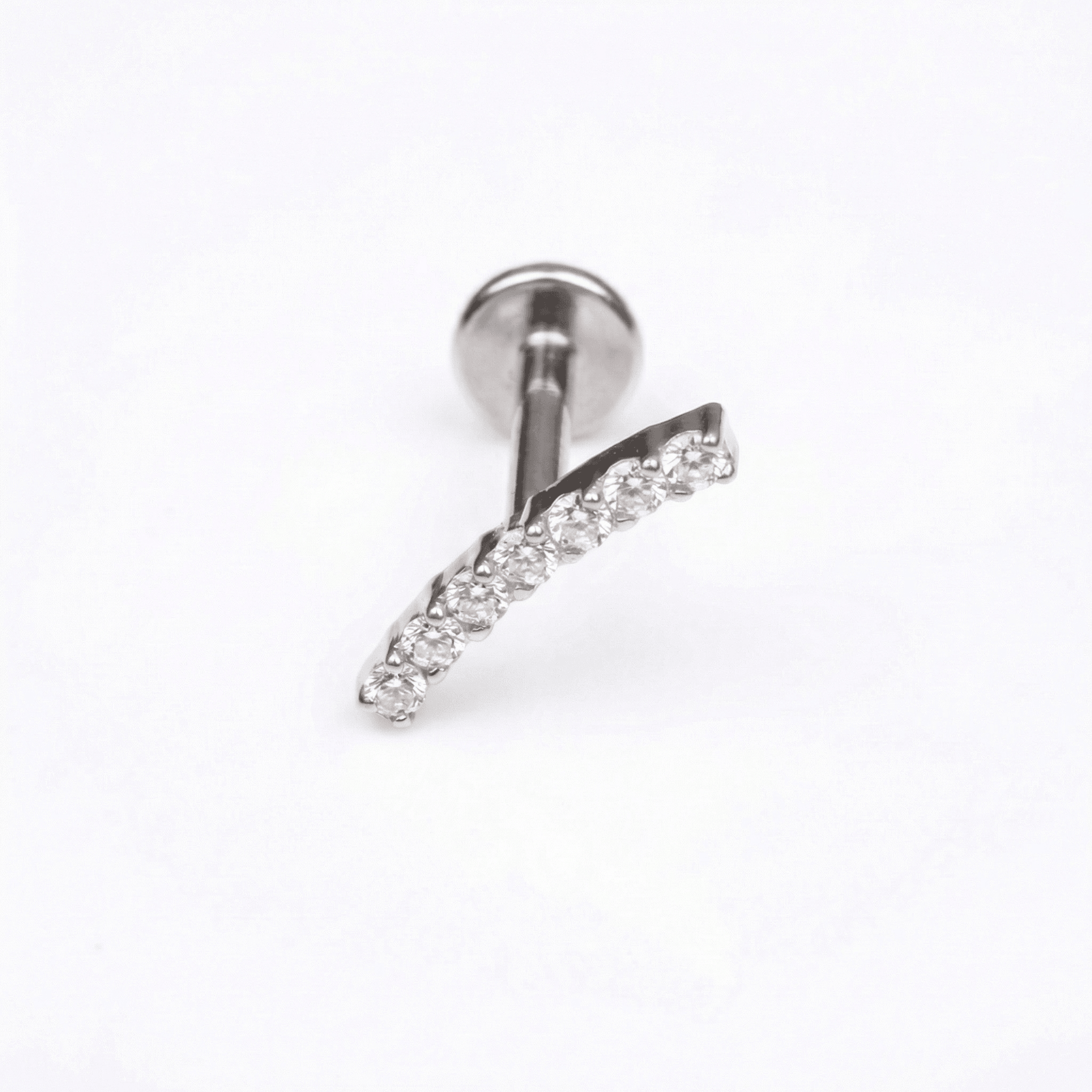Curved Forward Helix Piercing - Single silver 16g piercing