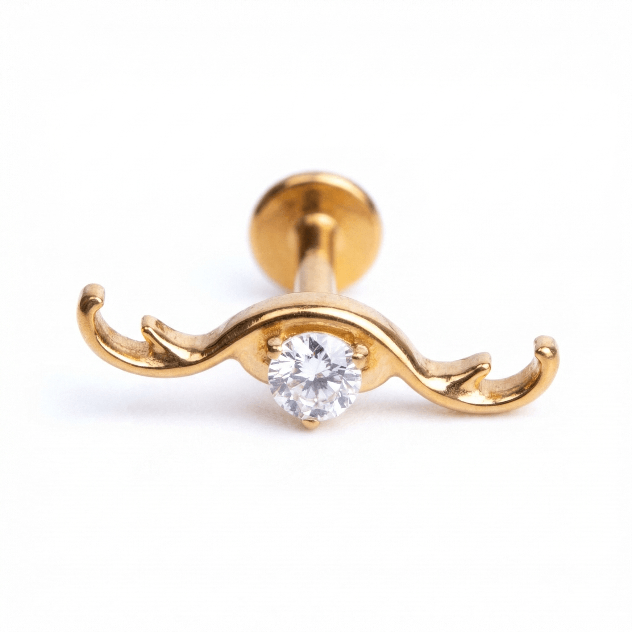 Curved Hidden Helix Piercing - Single gold elegant cartilage