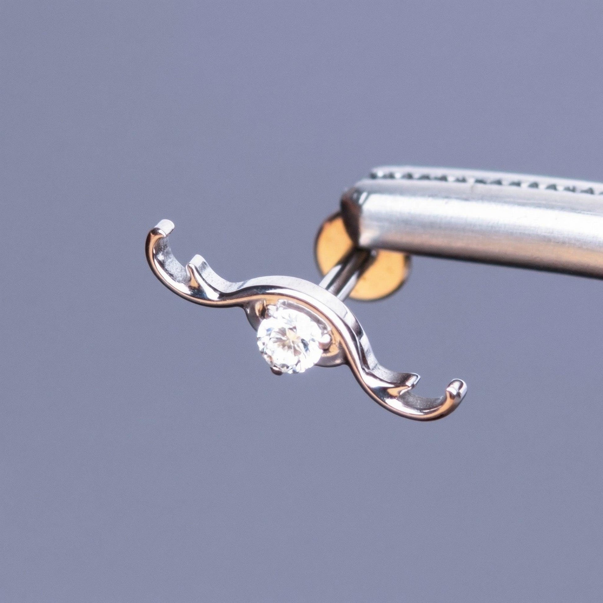 Curved Hidden Helix Piercing - Silver elegant cartilage jewelry