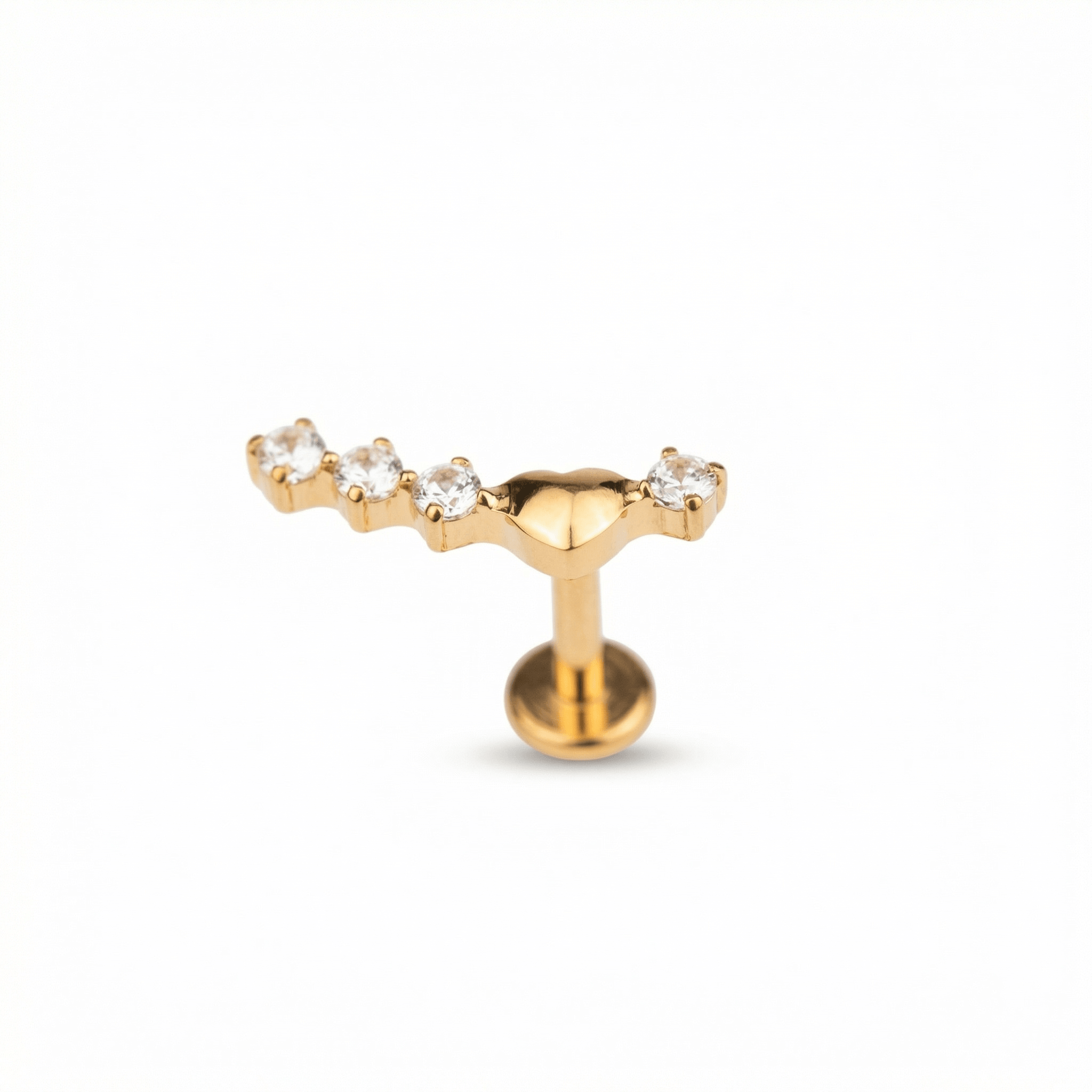 Curved Front Helix Piercing - Gold 16G titanium curved