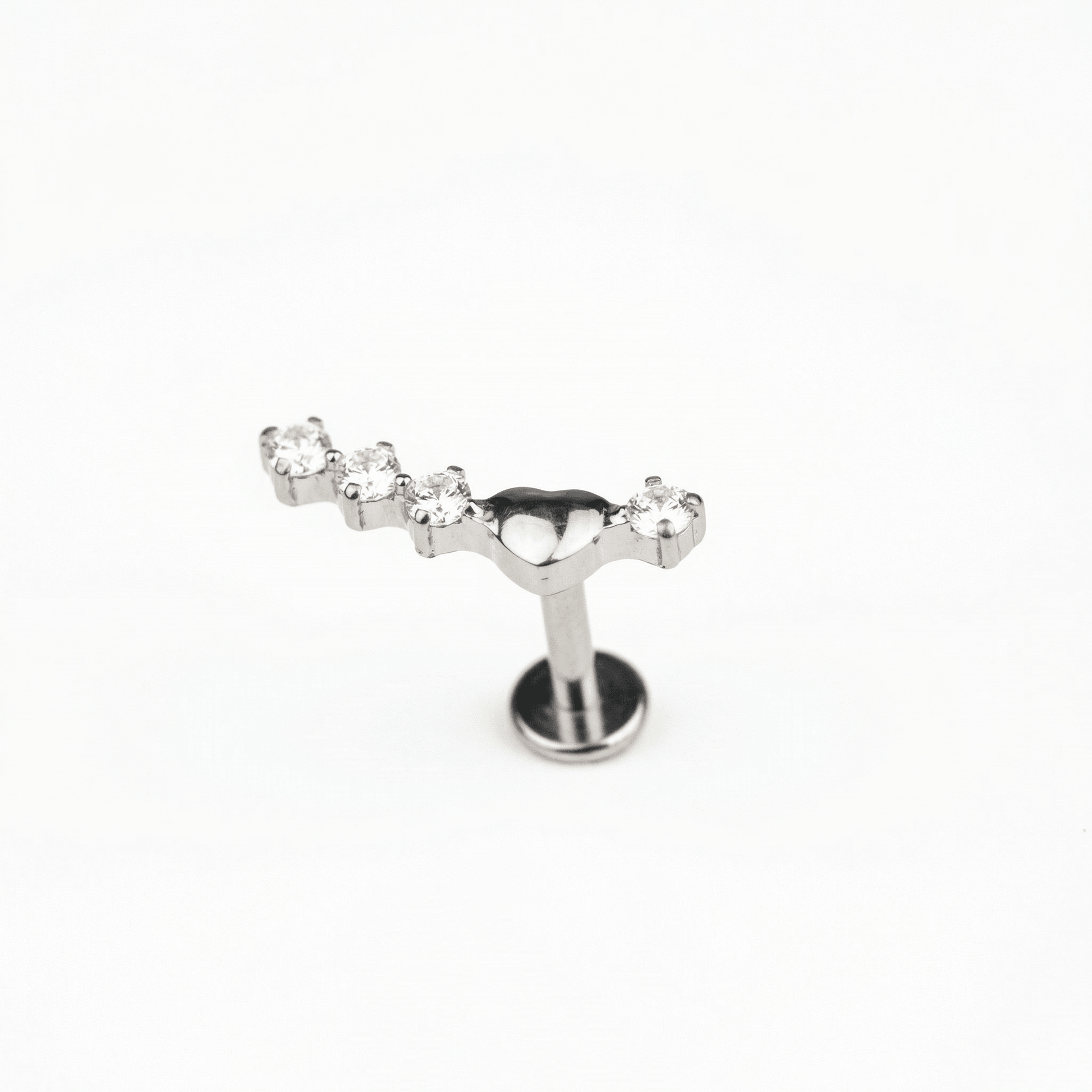 Curved Front Helix Piercing - Silver 16G titanium curved