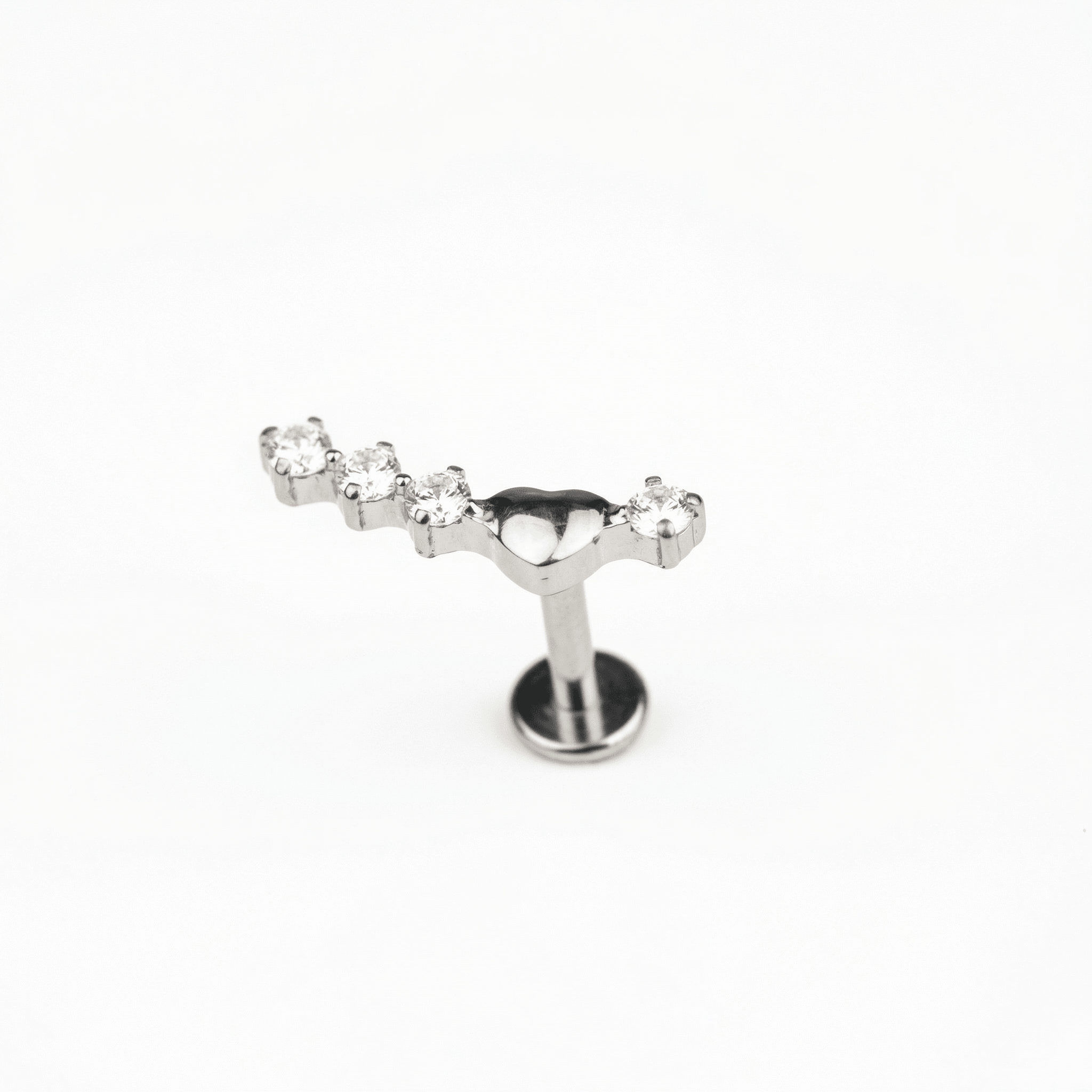 Curved Front Helix Piercing - Silver 16G titanium curved