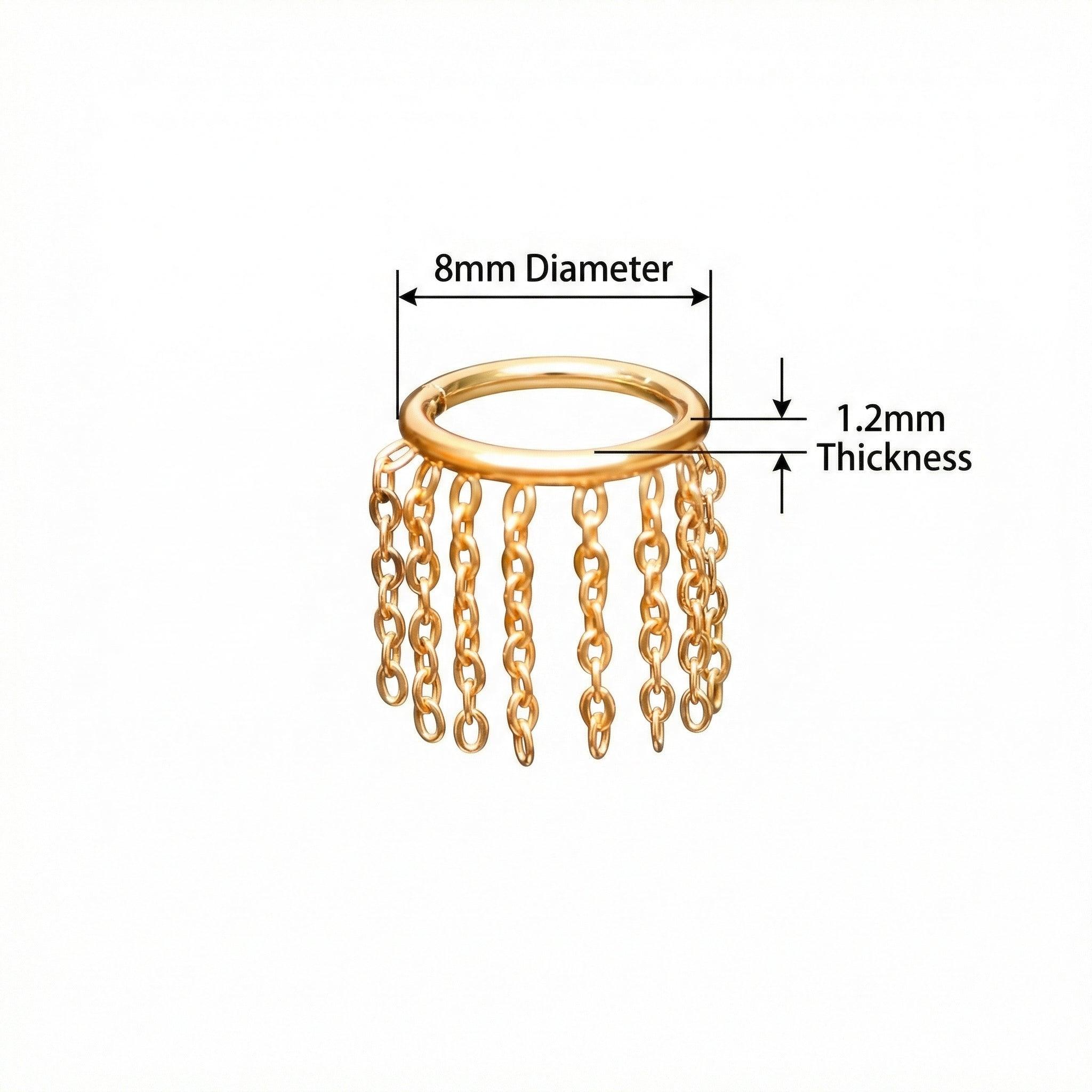 Earrings For Cartilage Piercing - Sizing chart diagram for