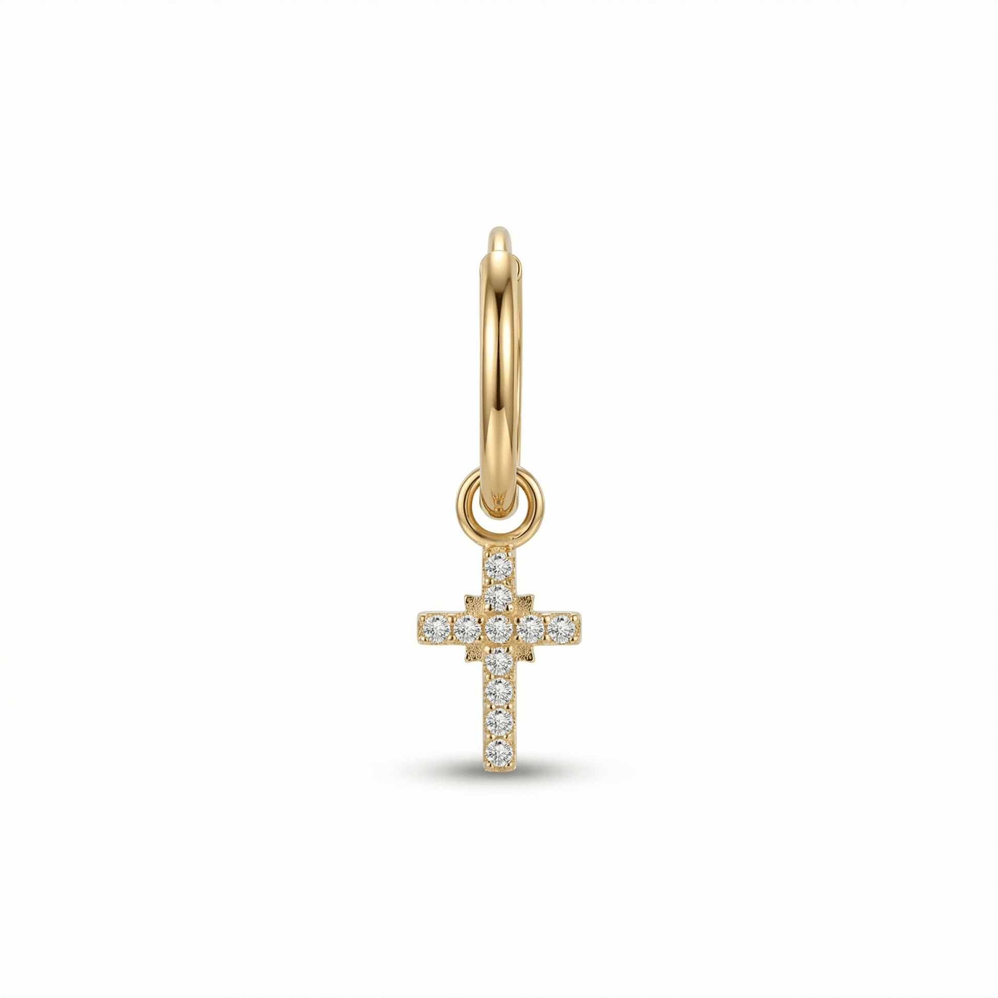 Dangling Front Helix Piercing - 16G G23 titanium gold