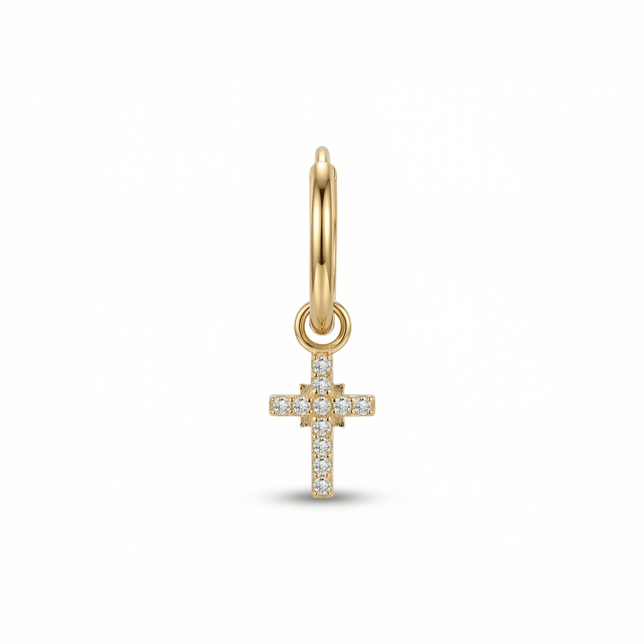 Dangling Front Helix Piercing - 16G G23 titanium gold