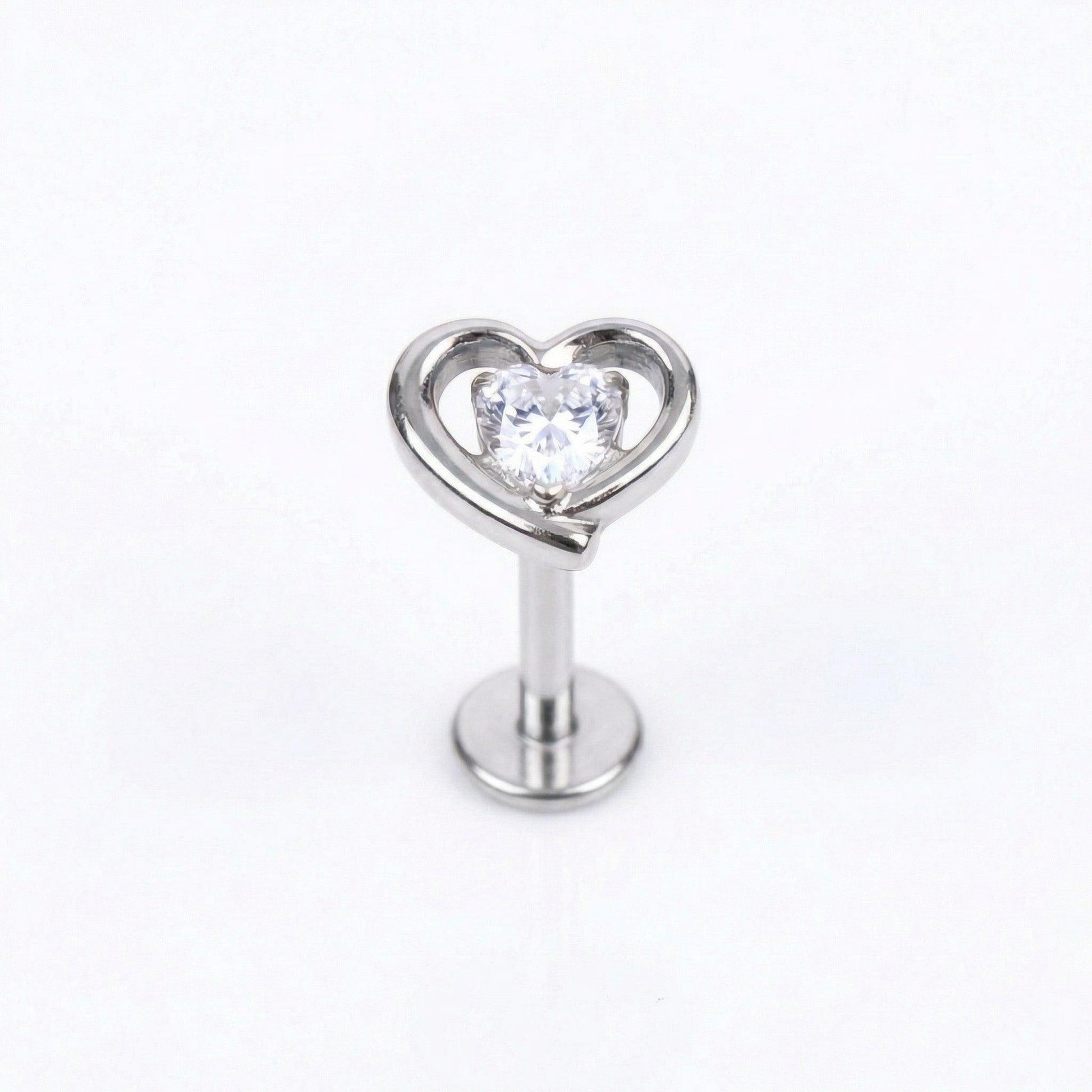 Helix Piercing Titanium Jewelry - Single silver 16g faux