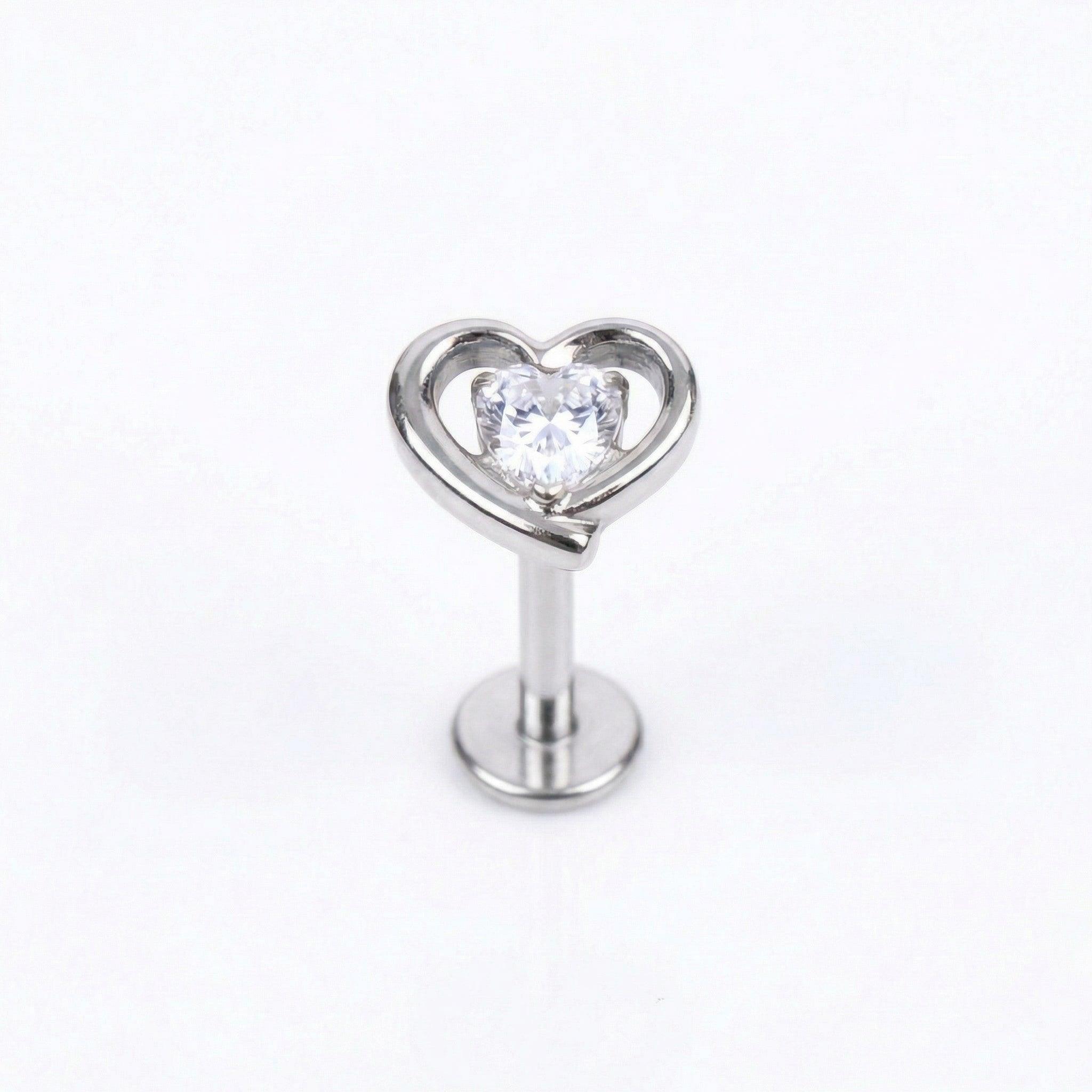 Helix Piercing Titanium Jewelry - Single silver 16g faux