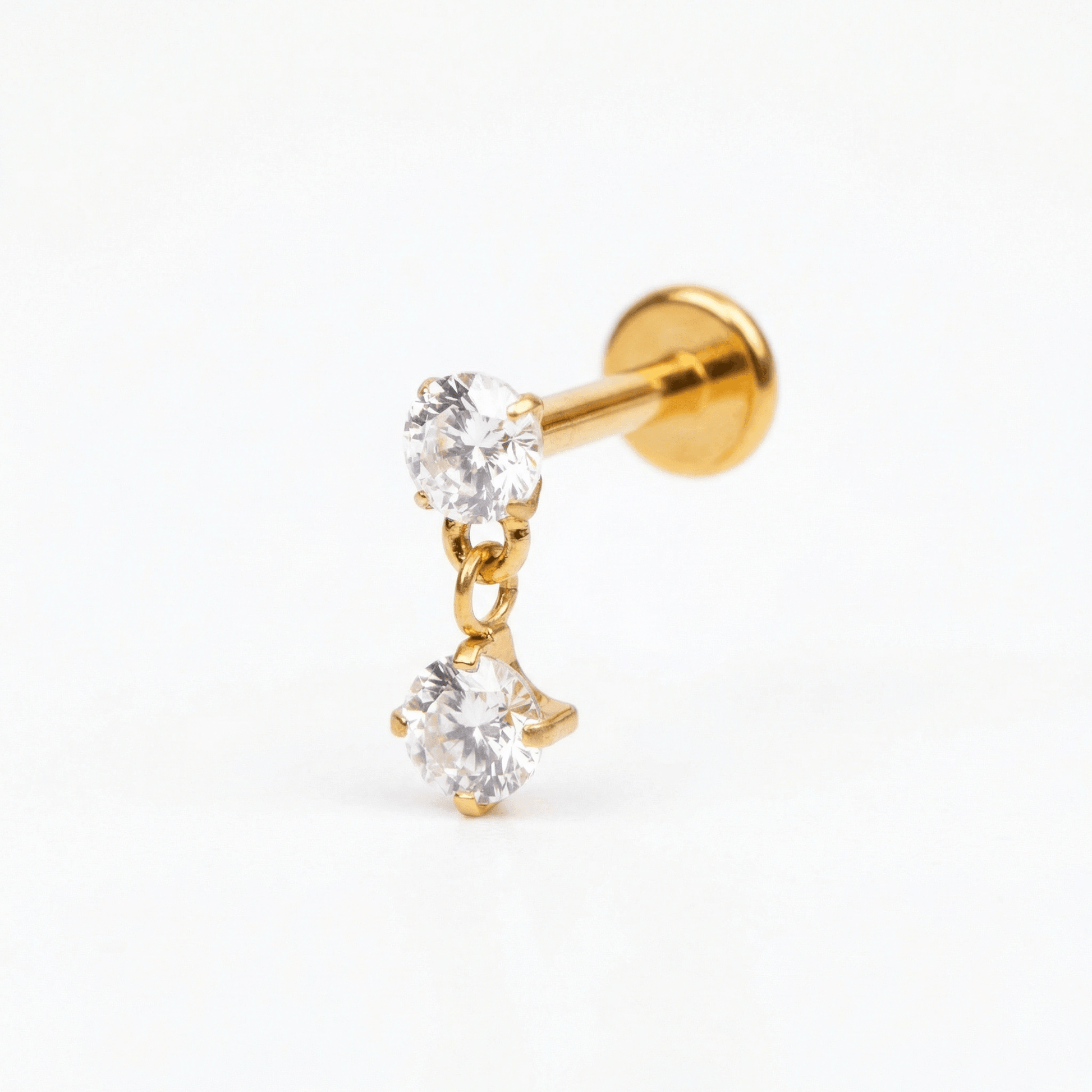 Zircon Helix Piercing Jewelry - Single gold titanium earring