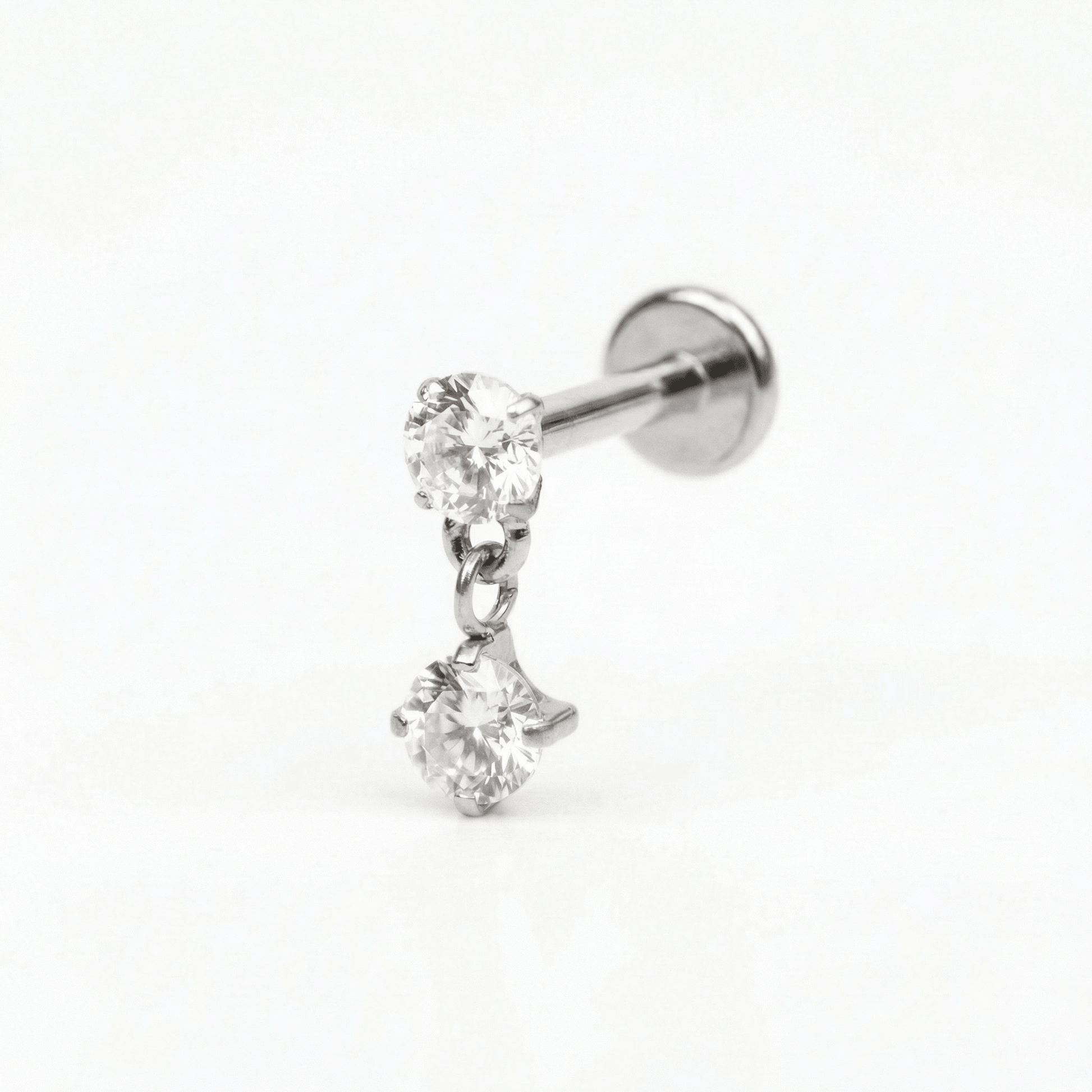 Zircon Helix Piercing Jewelry - Single silver 16g piercing