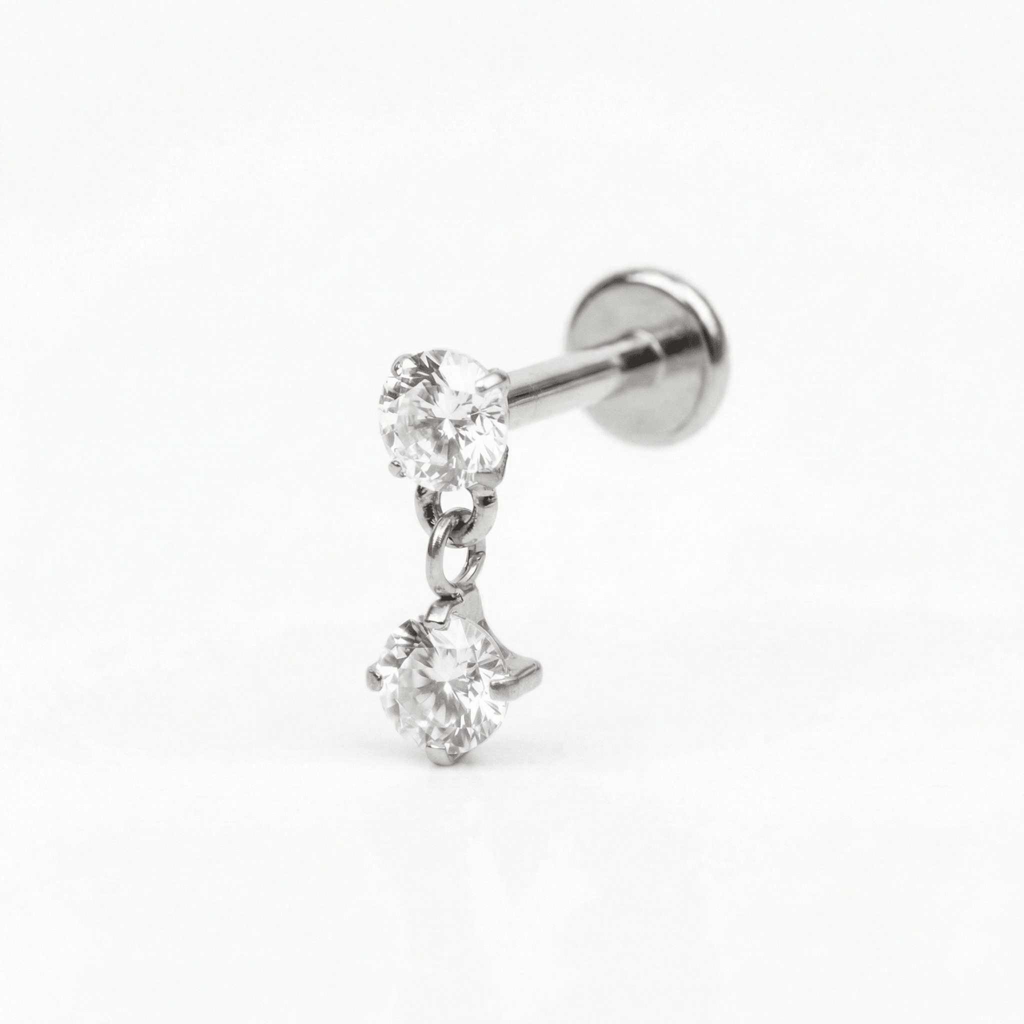 Zircon Helix Piercing Jewelry - Single silver 16g piercing