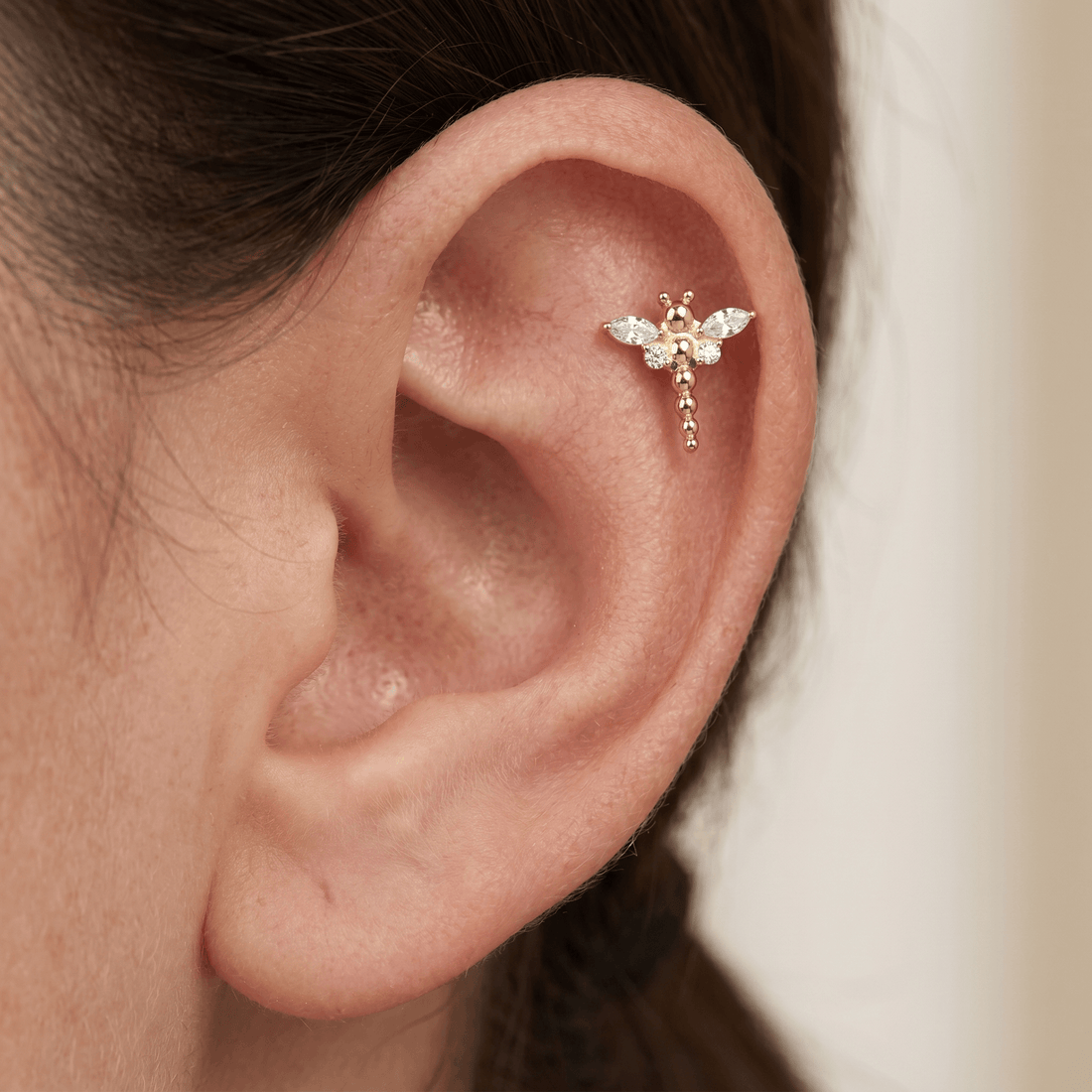 Dragonfly Front Helix Piercing · helix jewelry stud