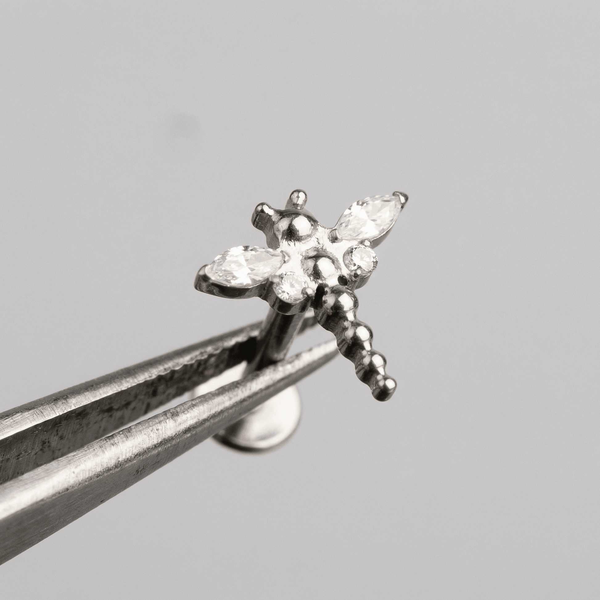Dragonfly Front Helix Piercing - Silver dragonfly ear stud