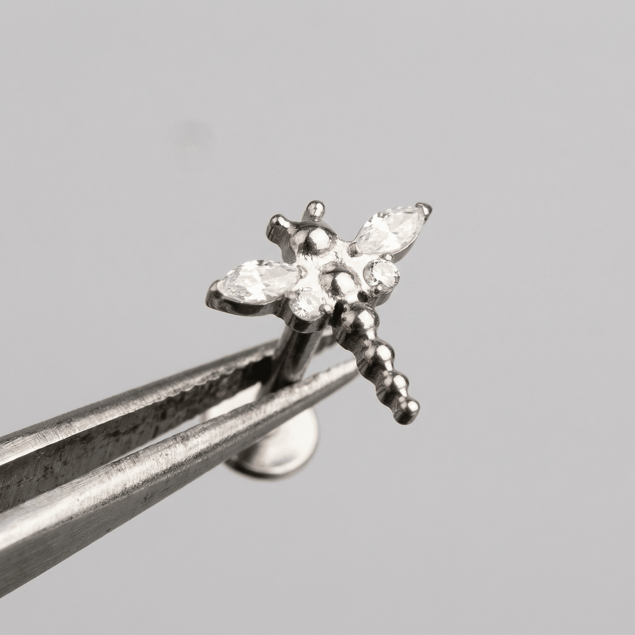 Dragonfly Front Helix Piercing - Silver dragonfly ear stud