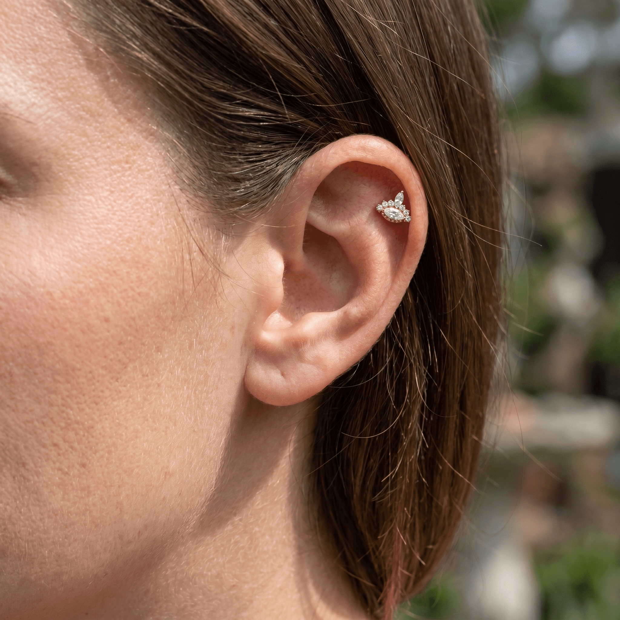 Evil Front Helix Piercing · helix jewelry stud