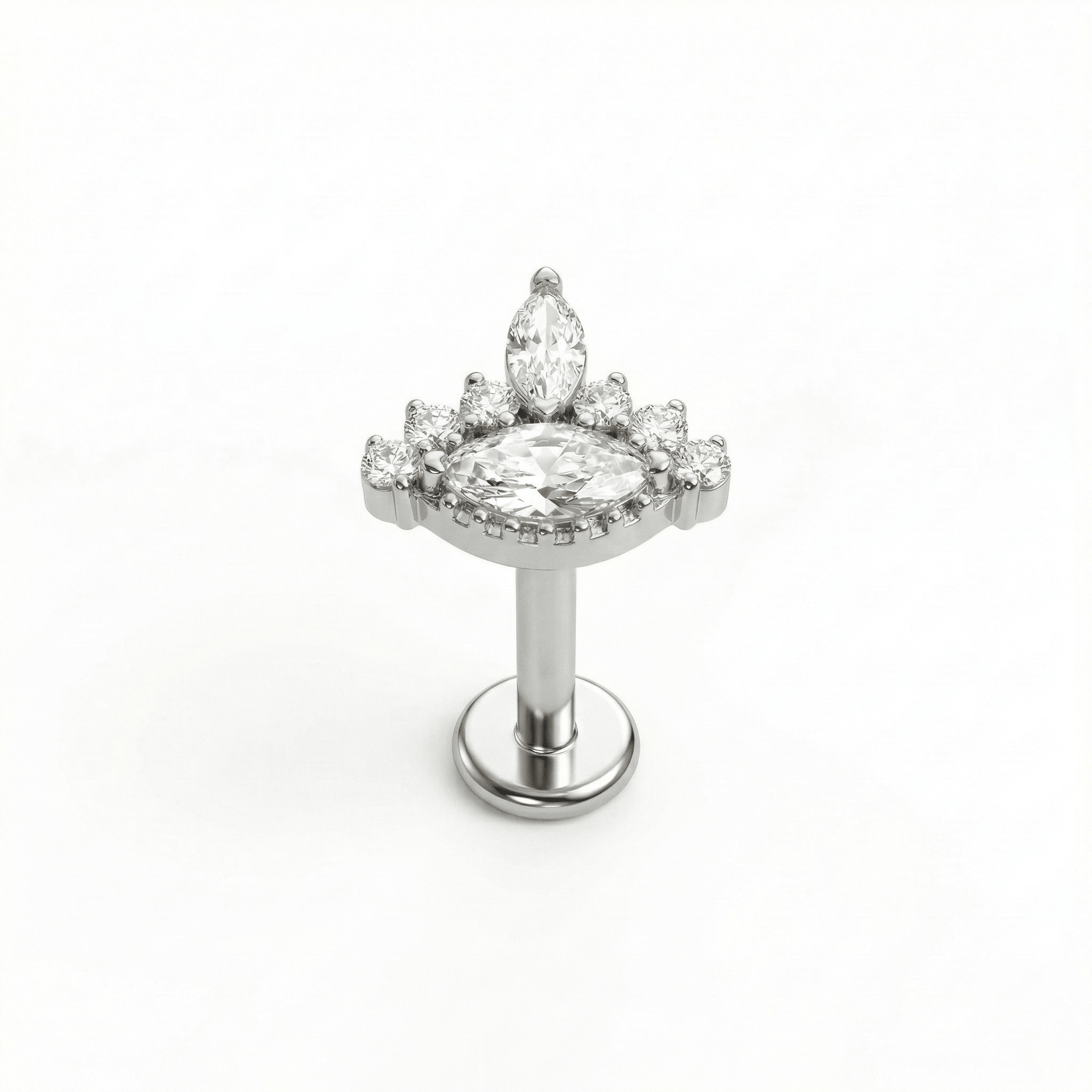 Evil Front Helix Piercing - Single silver 16g piercing
