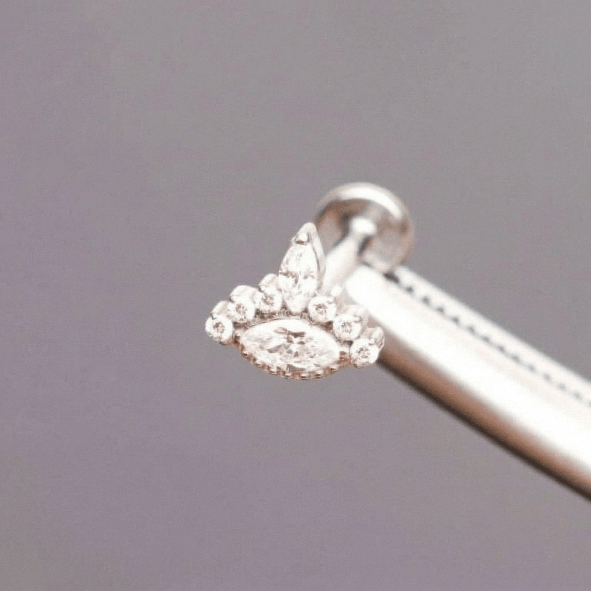 Evil Front Helix Piercing - Silver evil eye stud