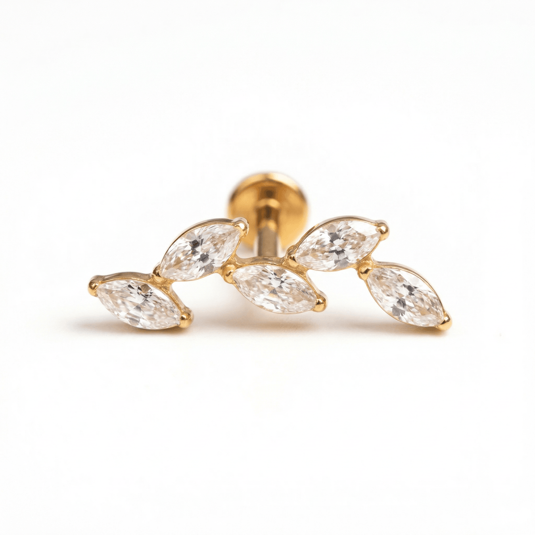 Five Front Helix Piercing · helix jewelry stud