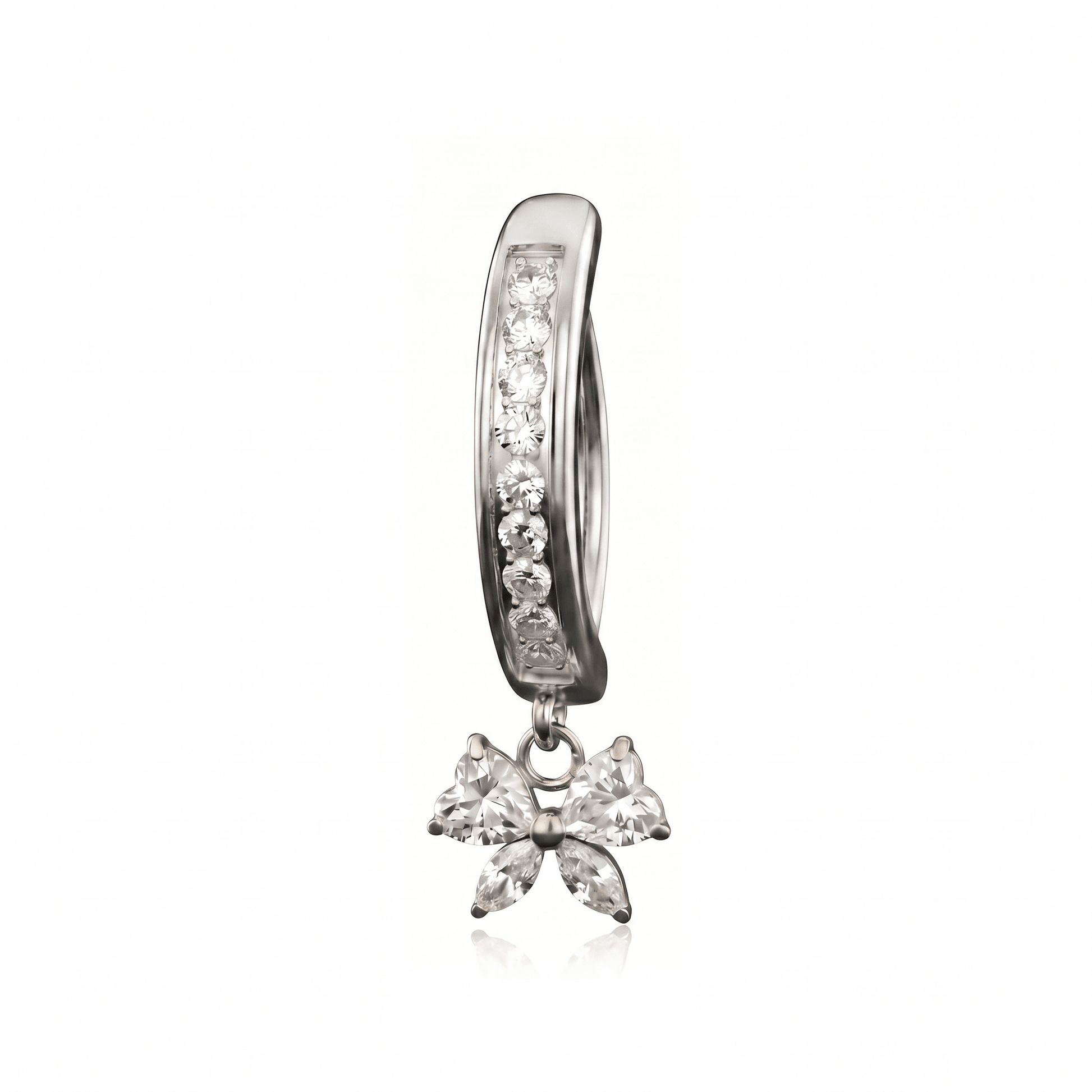Flower Body Piercing Navel - Silver floral navel piercing