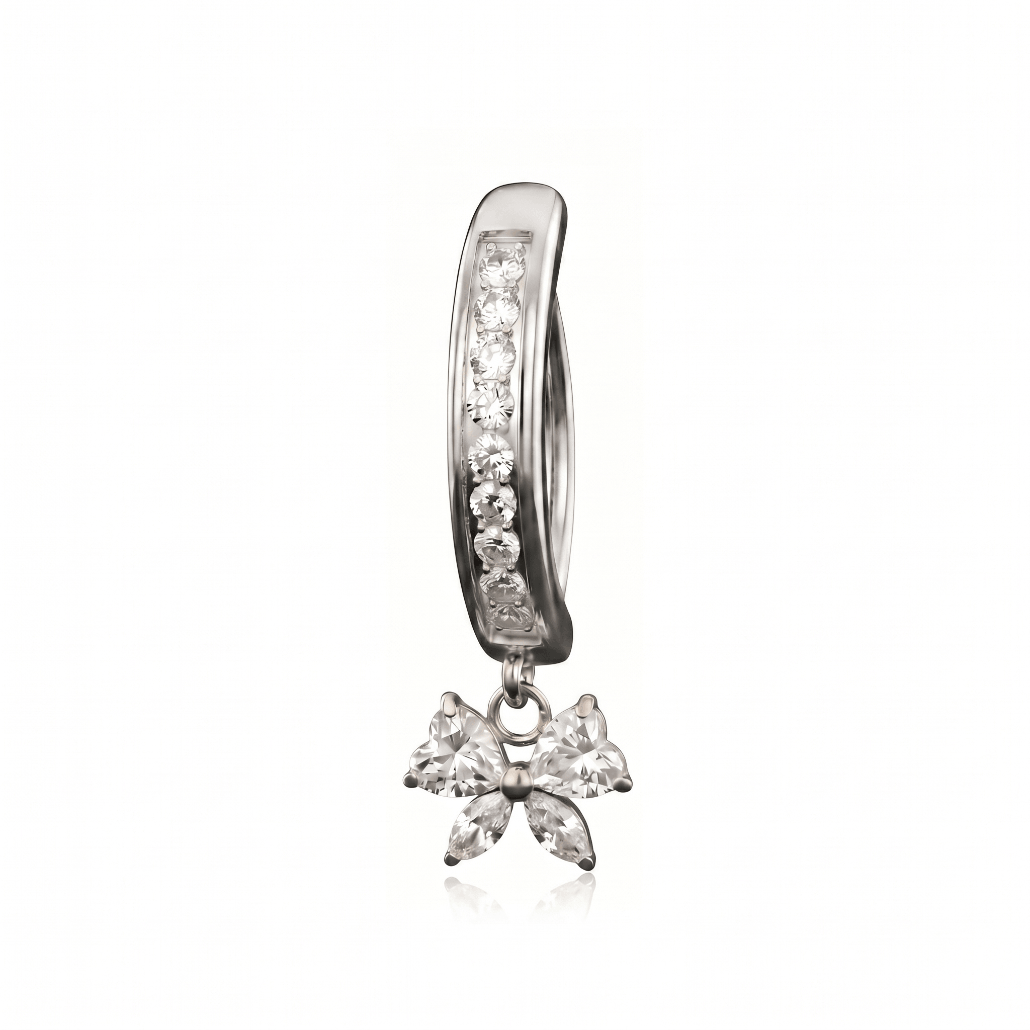 Flower Body Piercing Navel - Silver floral navel piercing