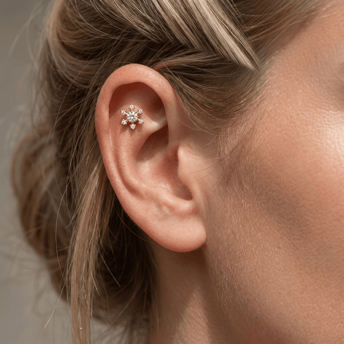 Gold Helix Piercing Earrings · flat helix stud