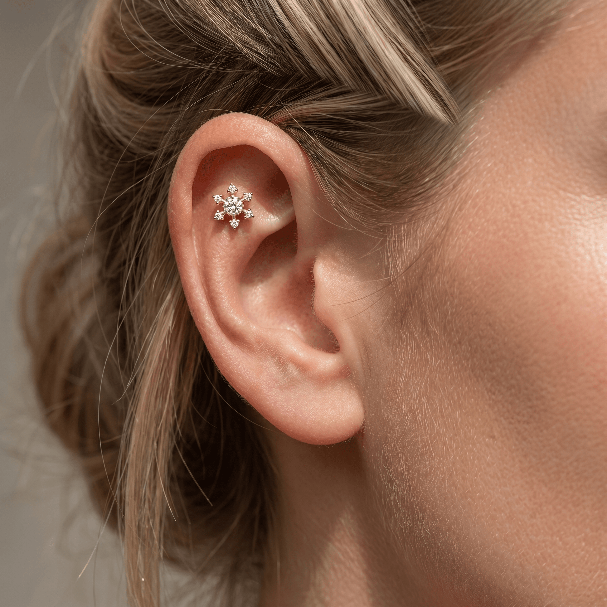 Gold Helix Piercing Earrings · flat helix stud