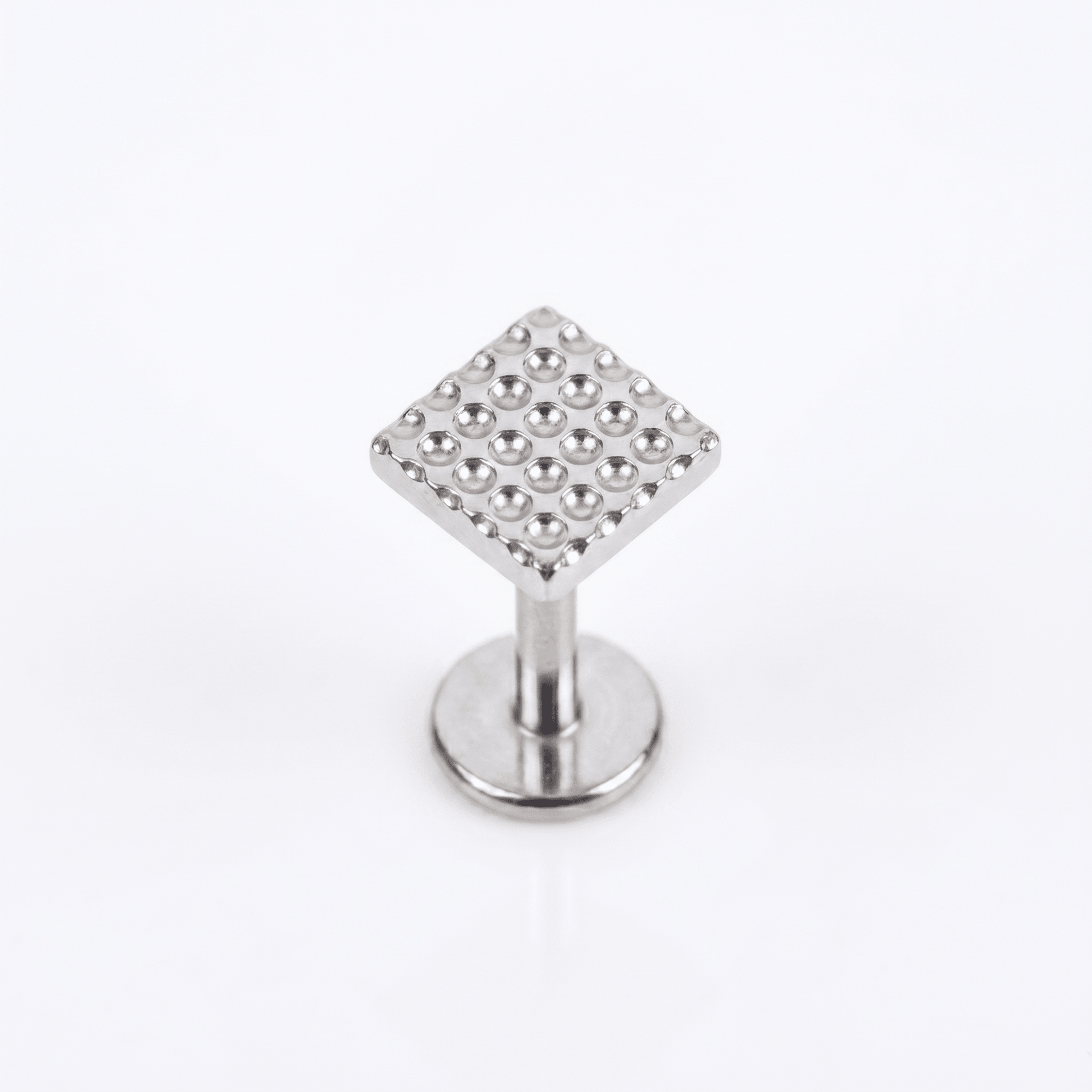Geometric Hidden Helix Piercing - Single silver 16g faux