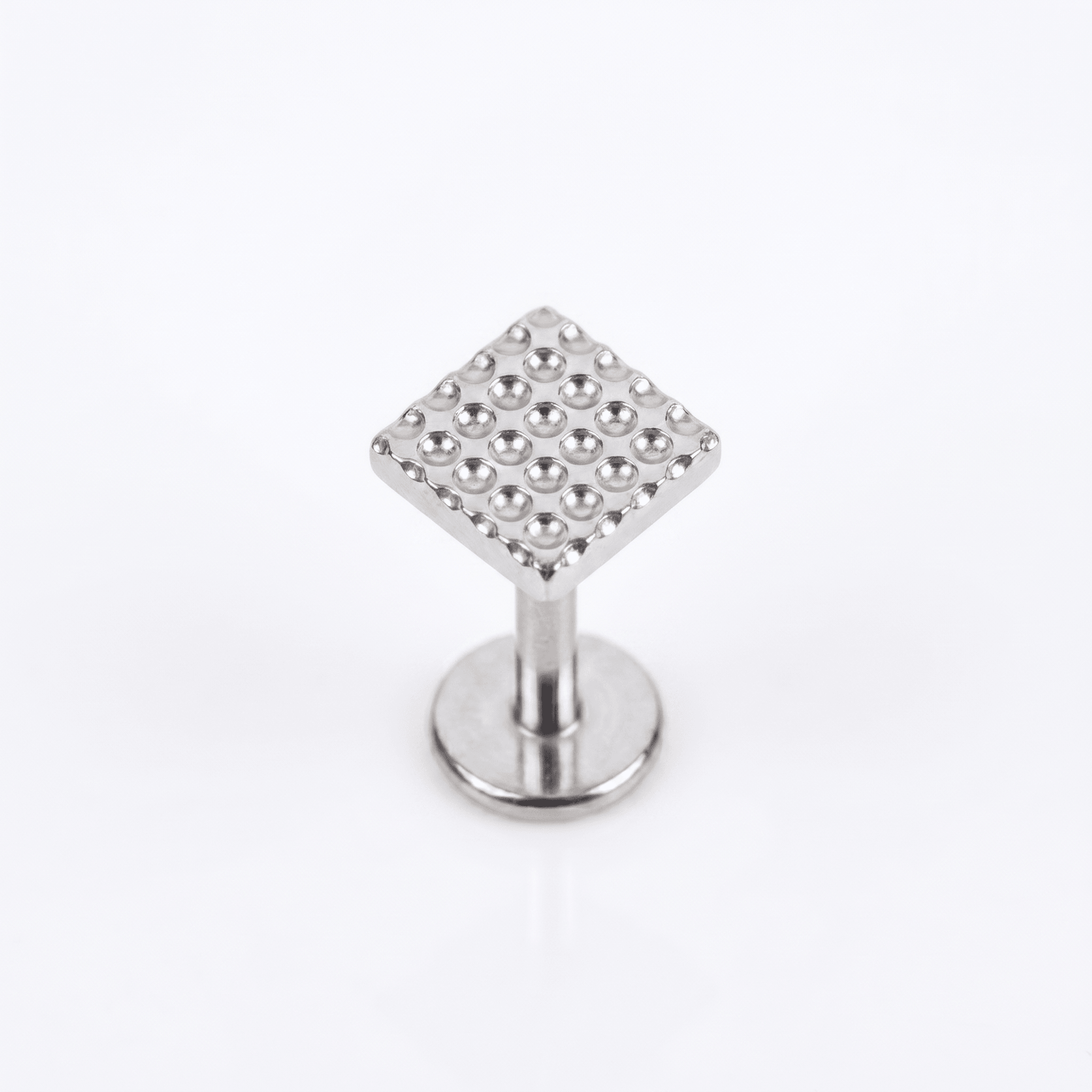 Geometric Hidden Helix Piercing - Single silver 16g faux