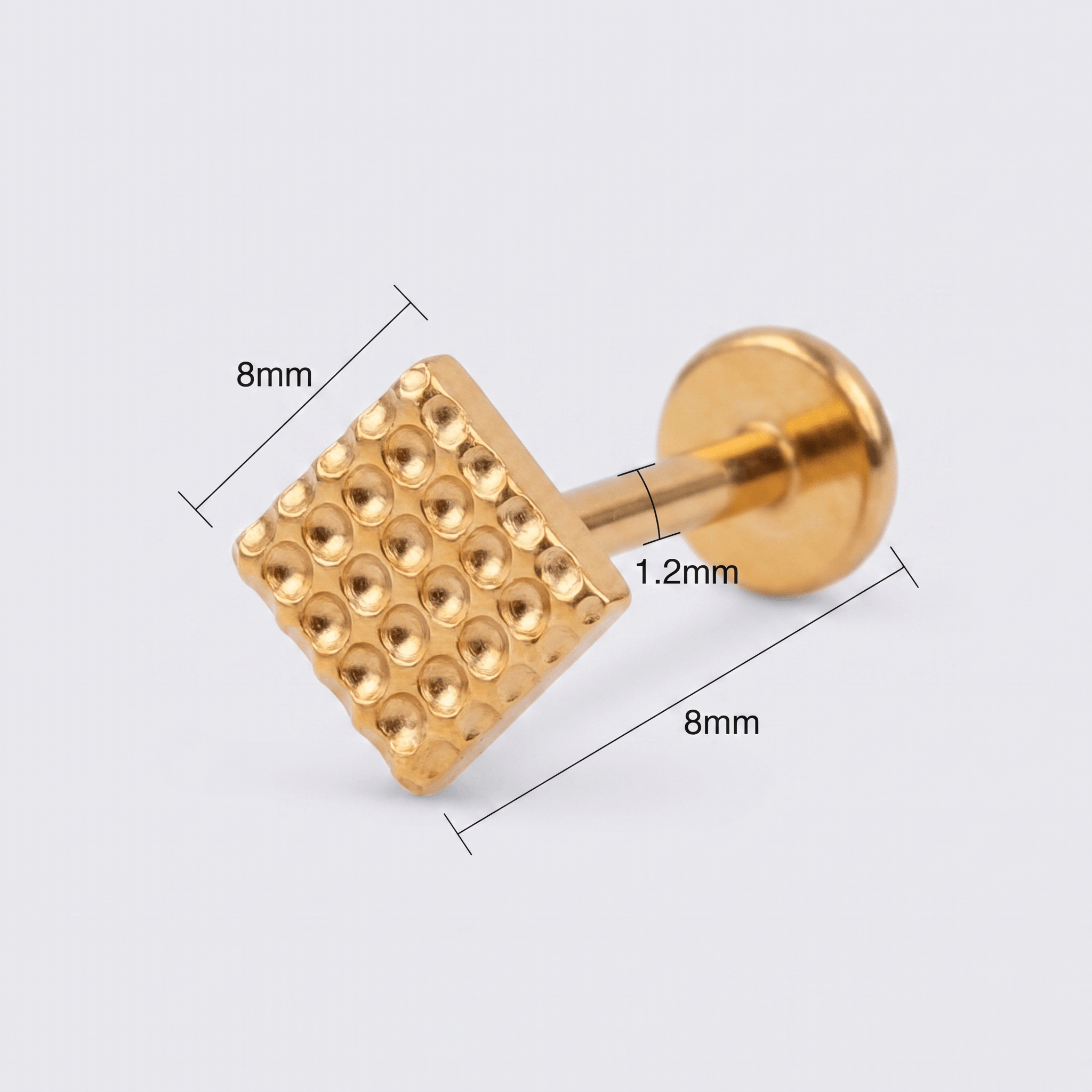 Geometric Hidden Helix Piercing - Diagram showing gold geometric