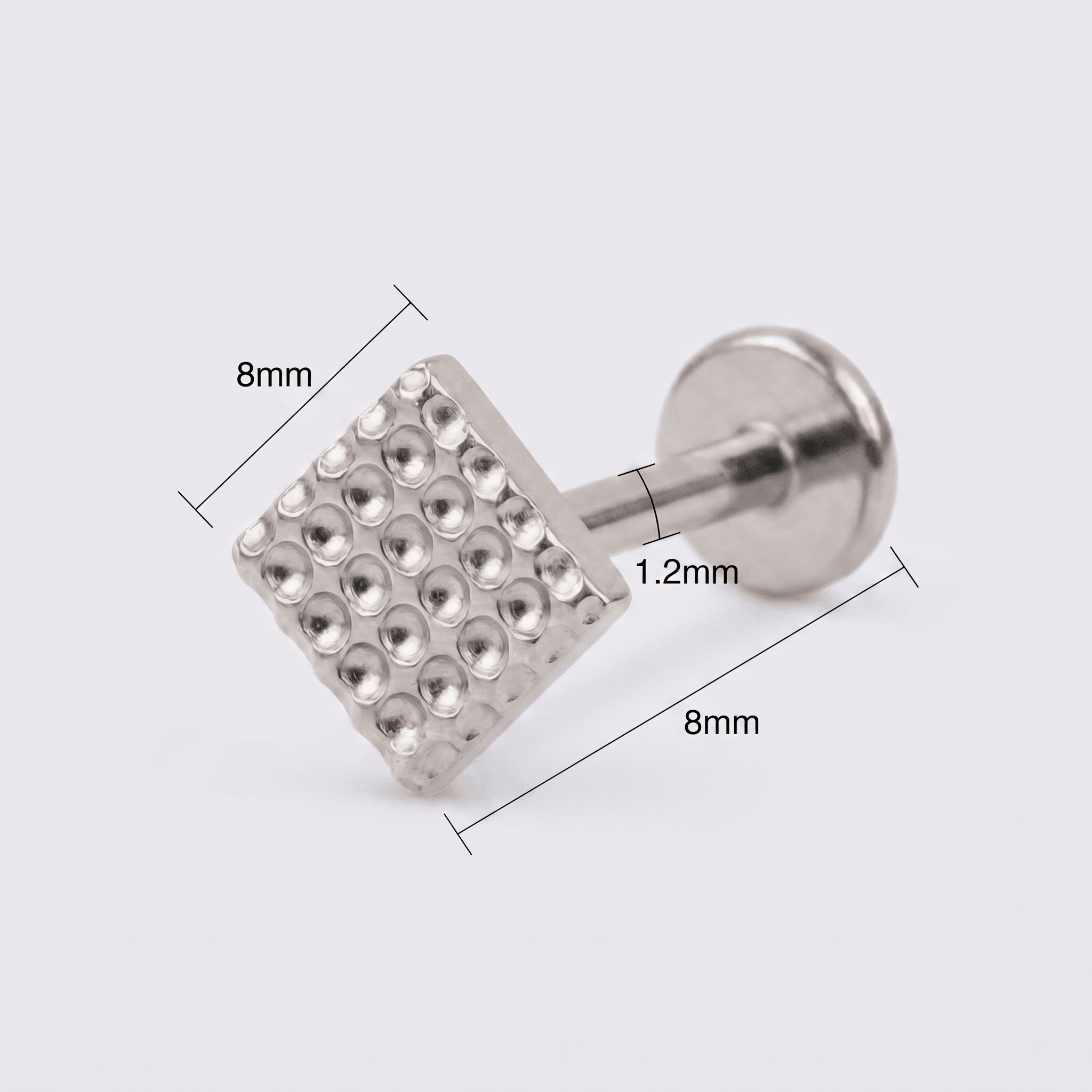 Geometric Hidden Helix Piercing - Diagram showing silver 16g