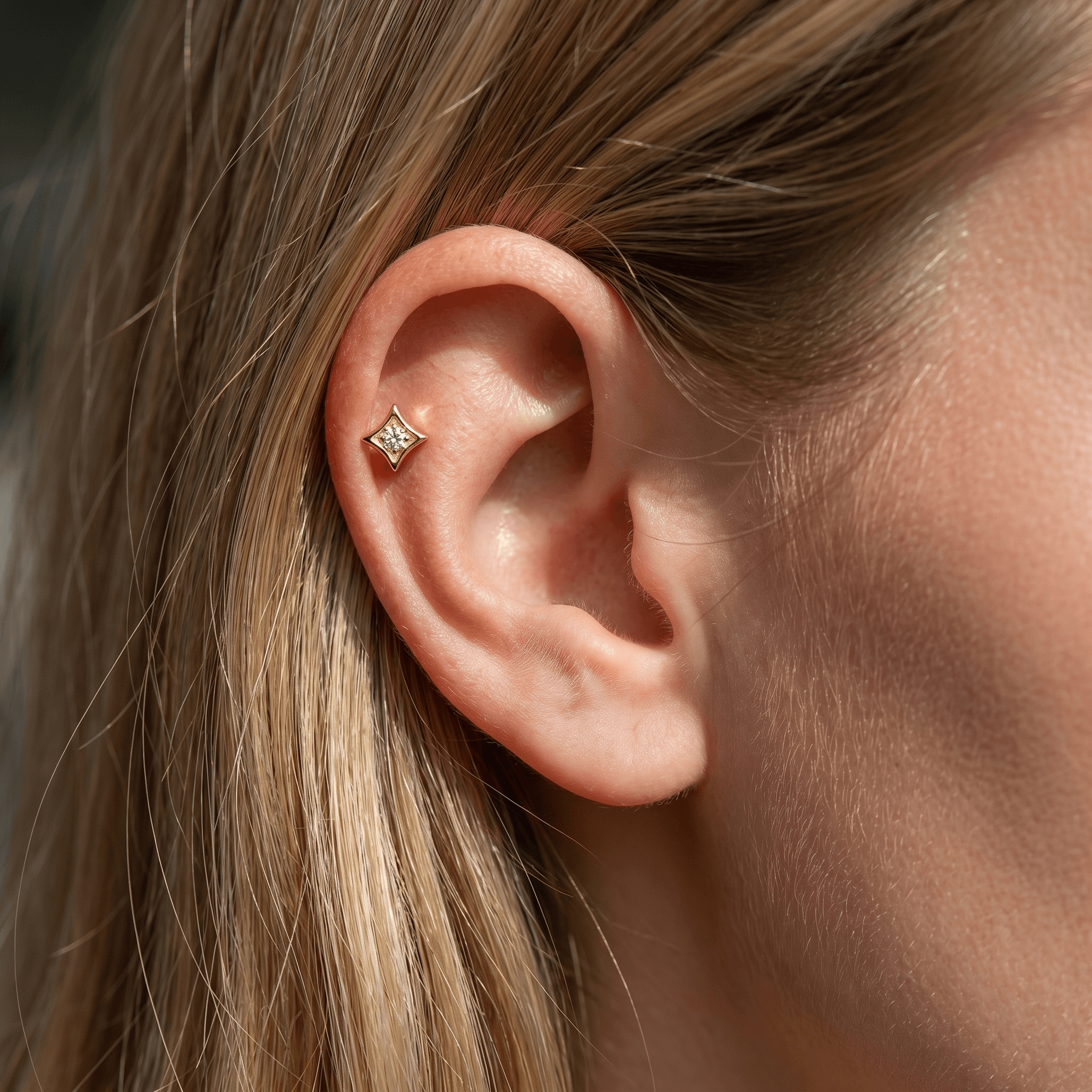 Geometric Front Helix Piercing · helix jewelry stud