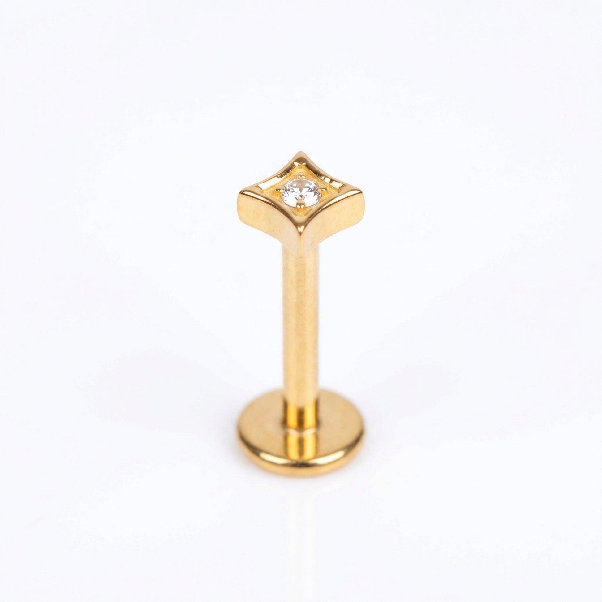 Geometric Front Helix Piercing - Single gold geometric cartilage