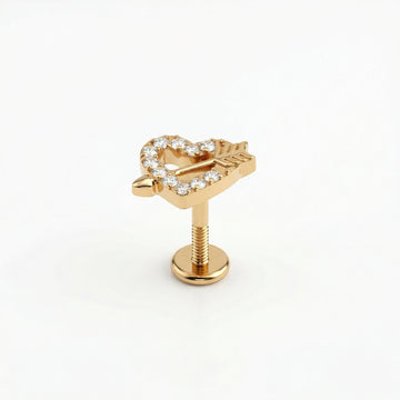Heart Front Helix Piercing - 16G G23 titanium gold